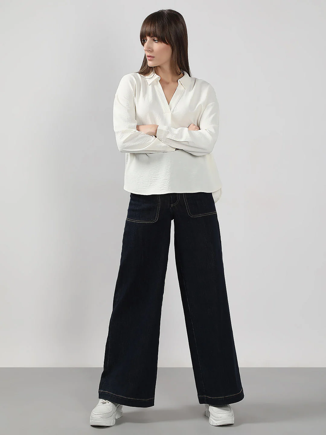 White Full Sleeves Top - Image 5