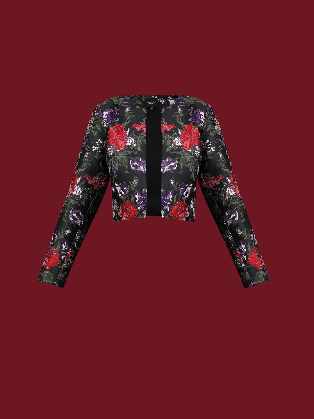 Marquee Black Floral Jacquard Co-Ord Set Jacket - Image 7