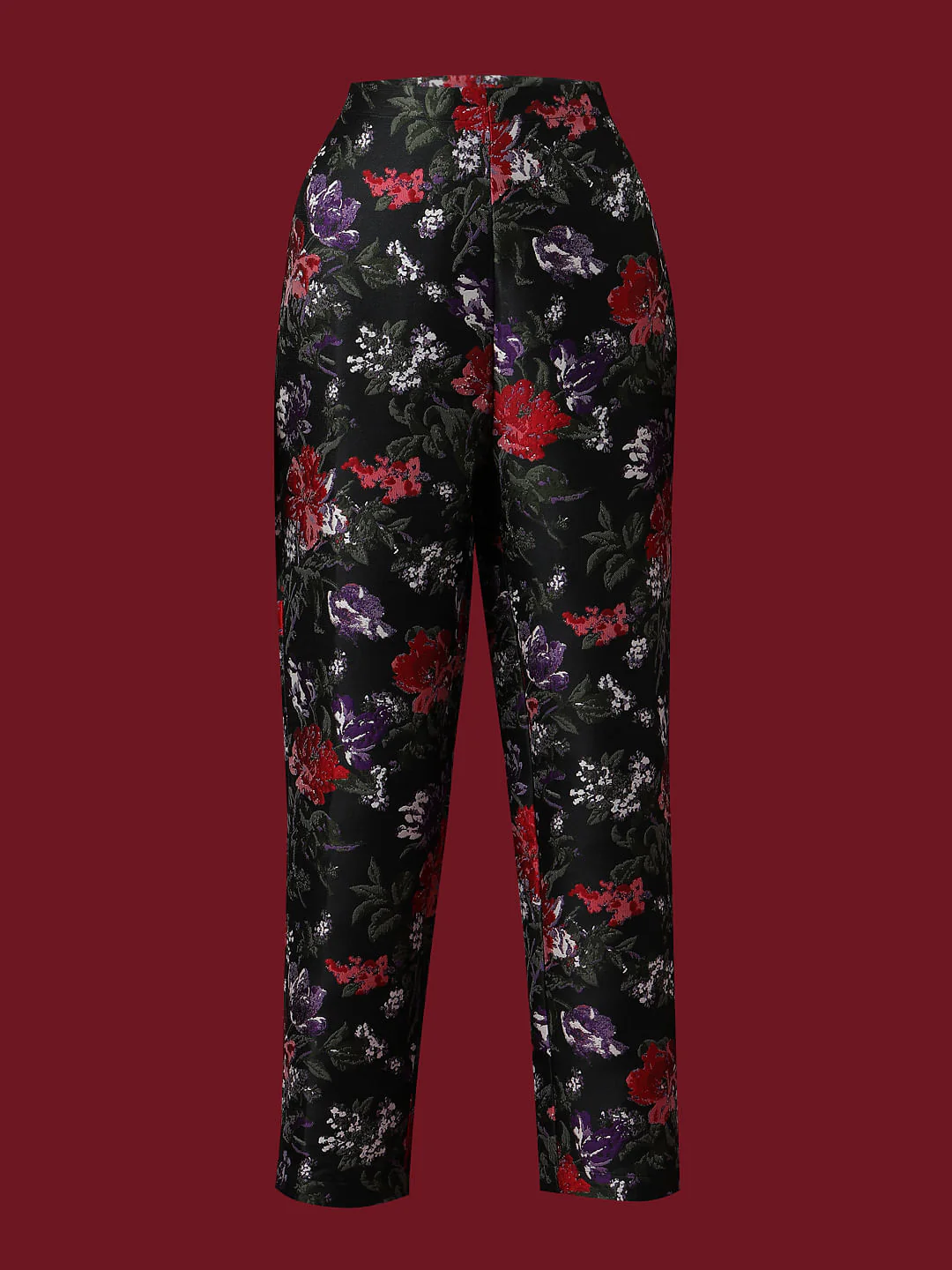 Marquee Black Floral Jacquard Co-Ord Set Pants - Image 7