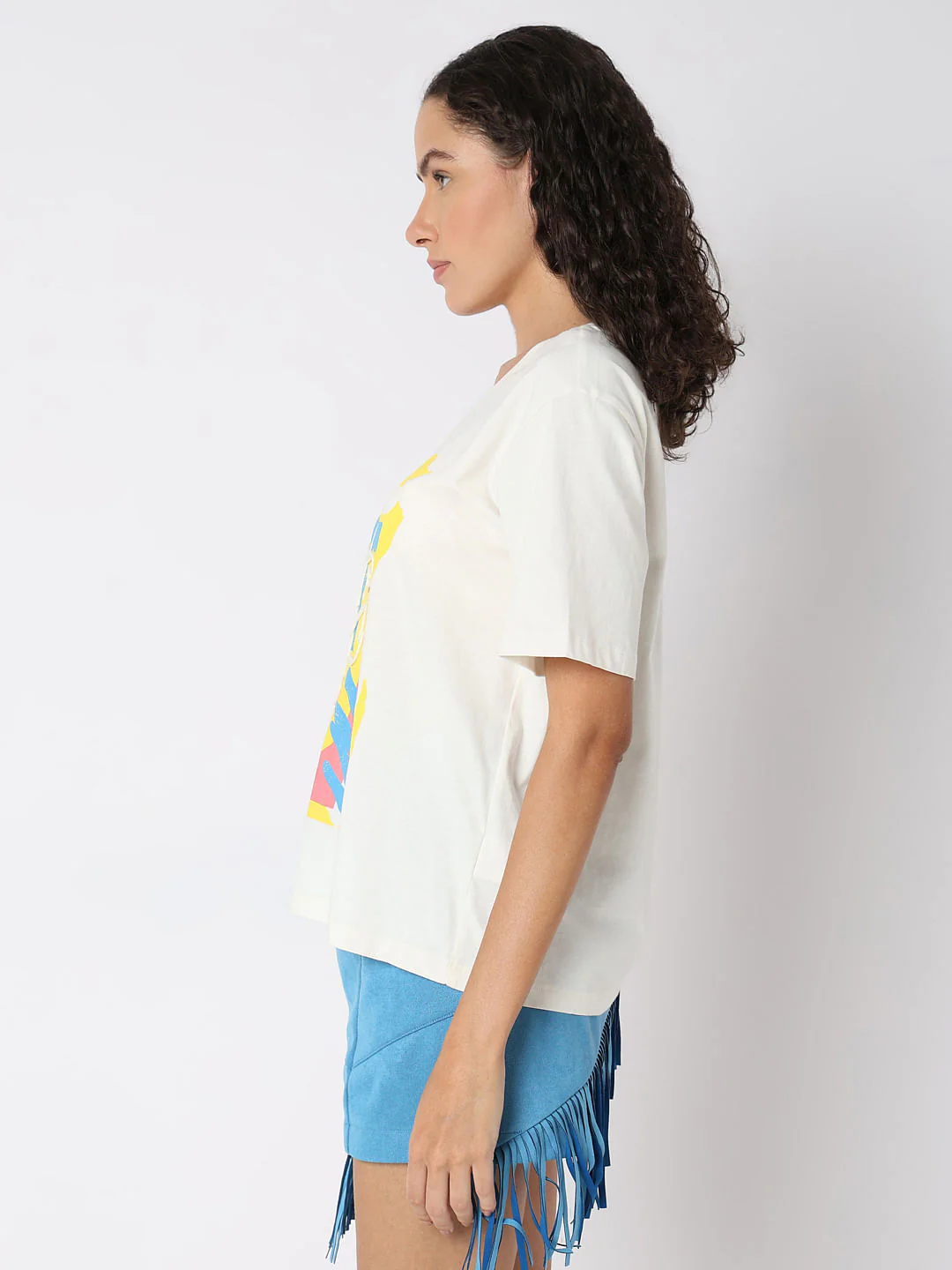 White Cording Detail T-Shirt - Image 3