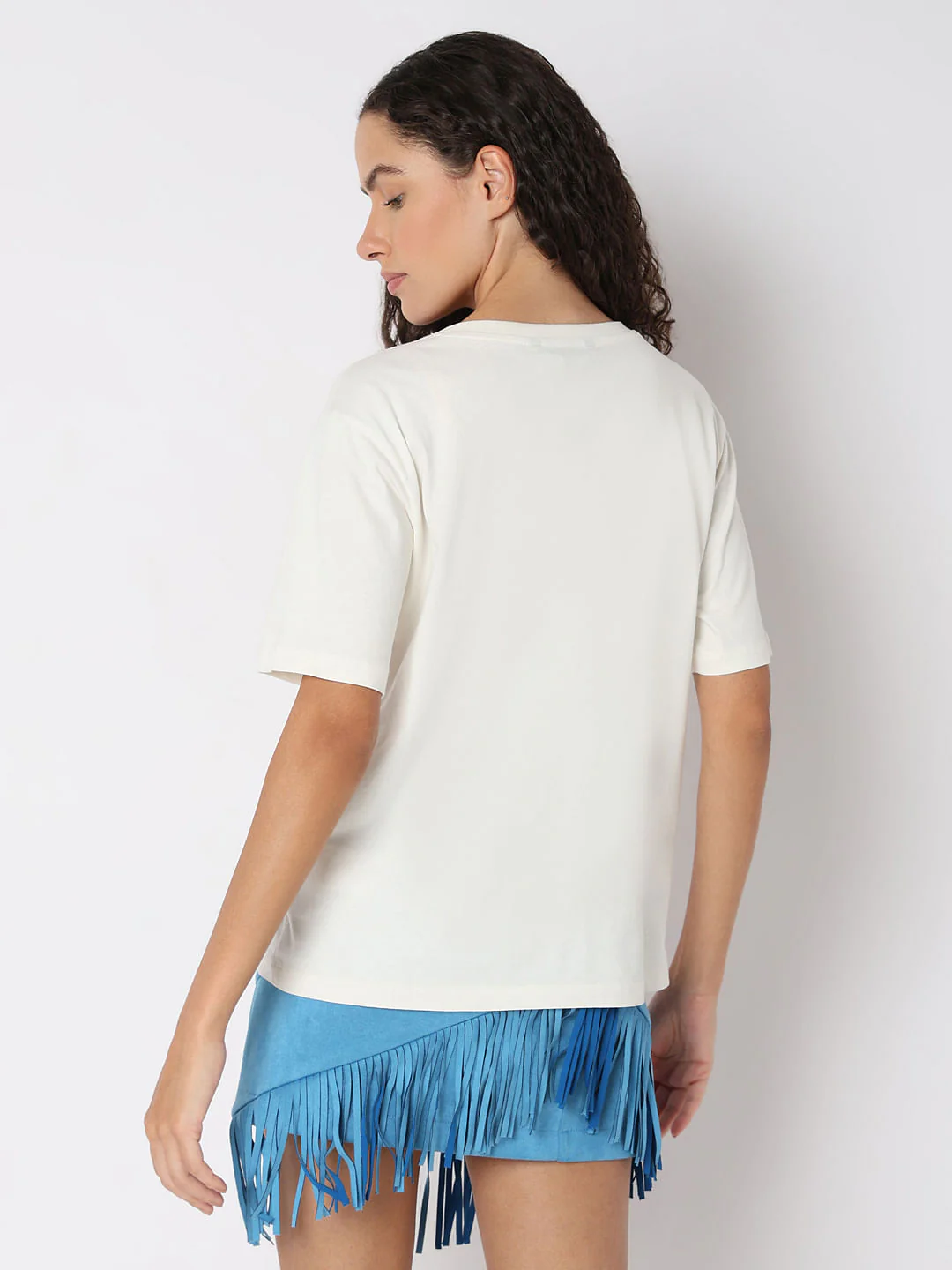White Cording Detail T-Shirt - Image 4