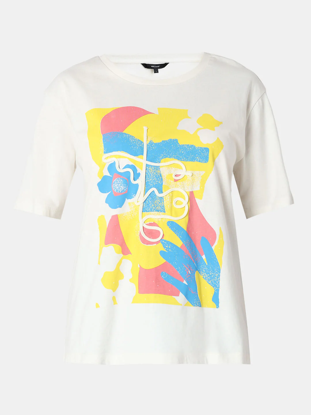 White Cording Detail T-Shirt - Image 7
