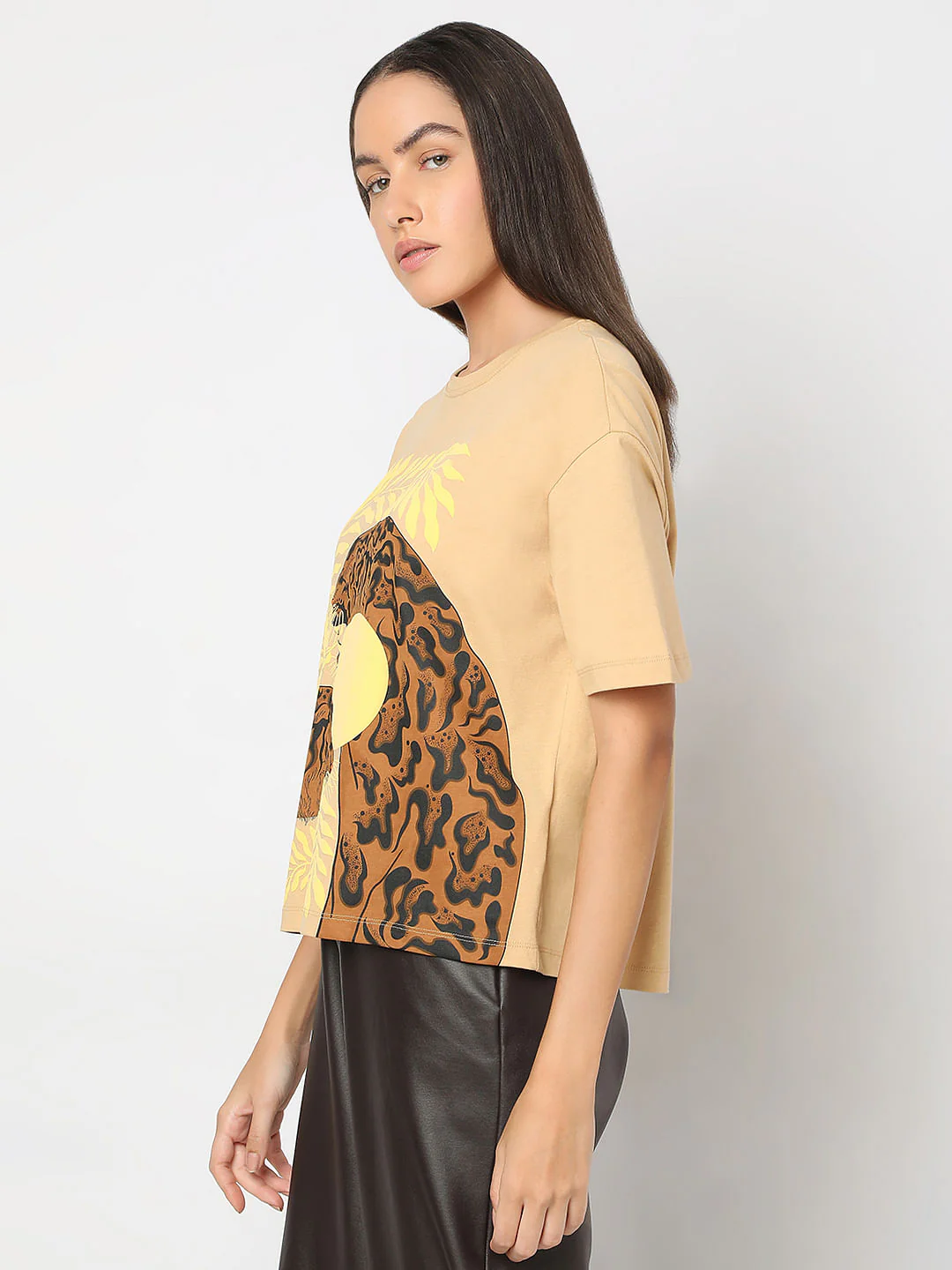 Beige Animal Print T-Shirt - Image 3