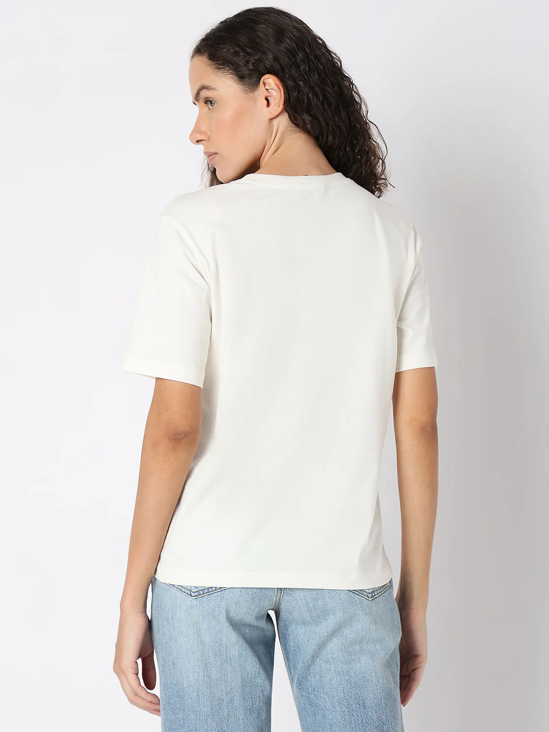 White Printed Cotton T-Shirt - Image 4