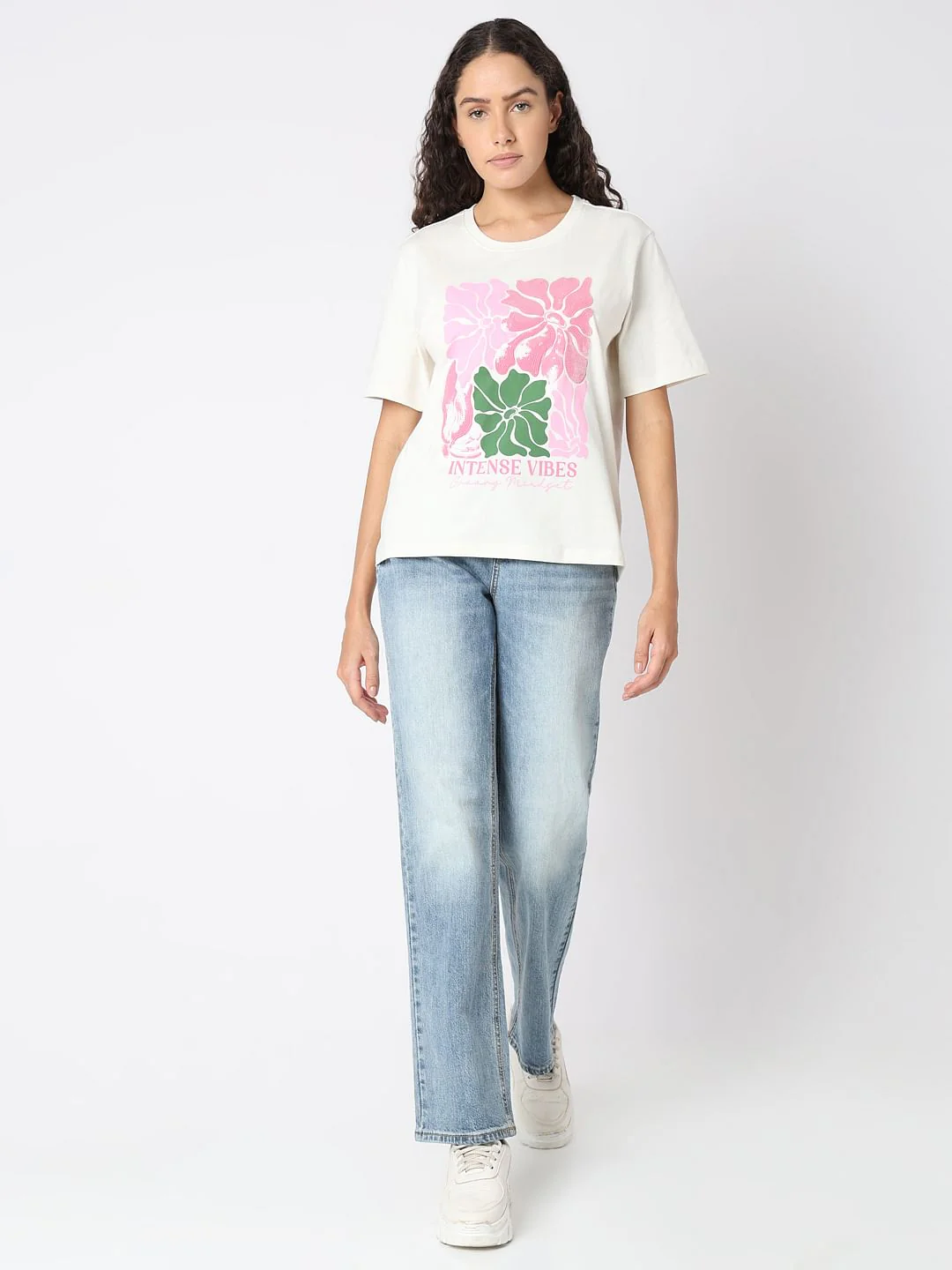 White Printed Cotton T-Shirt - Image 5
