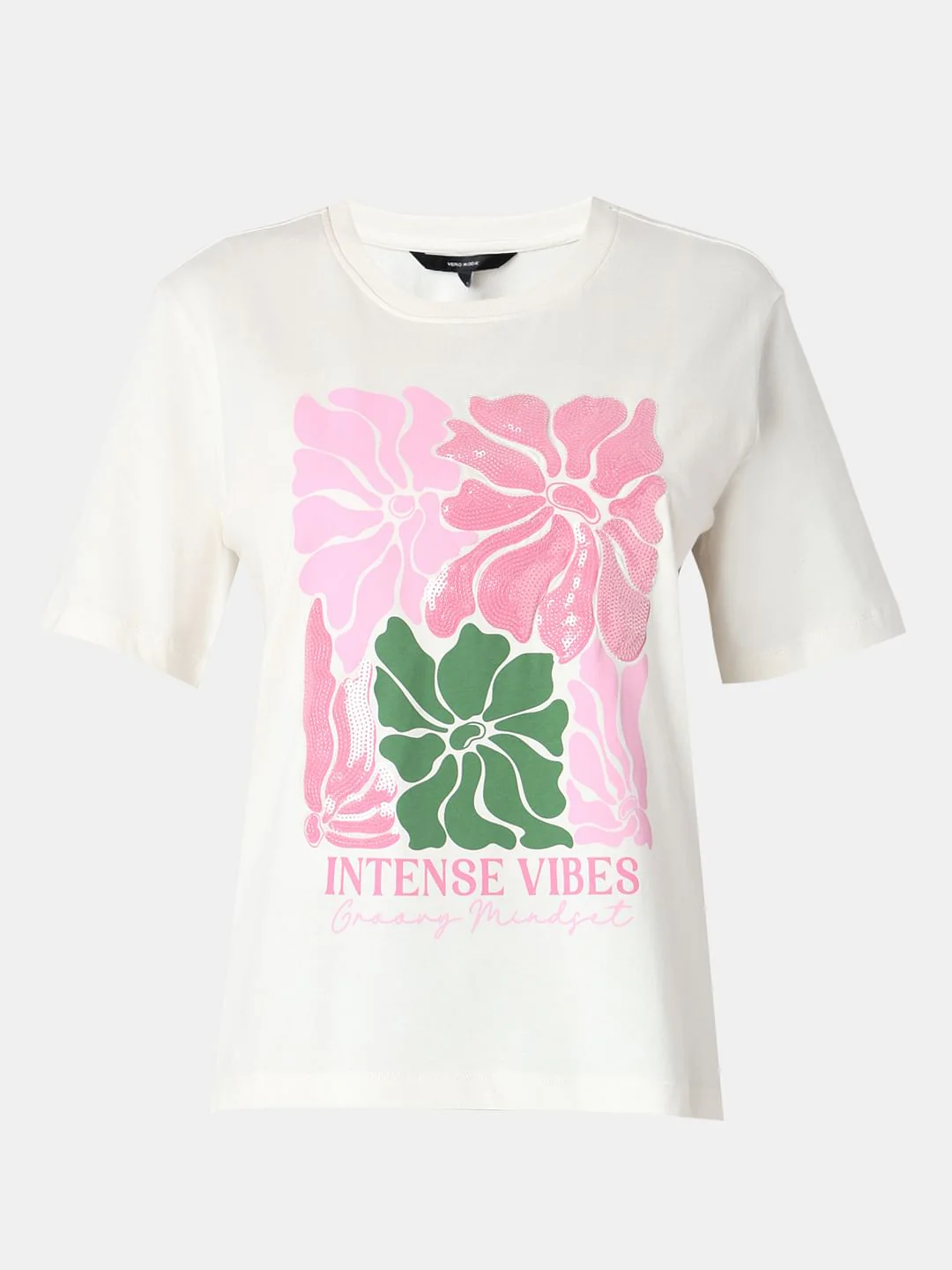 White Printed Cotton T-Shirt - Image 7