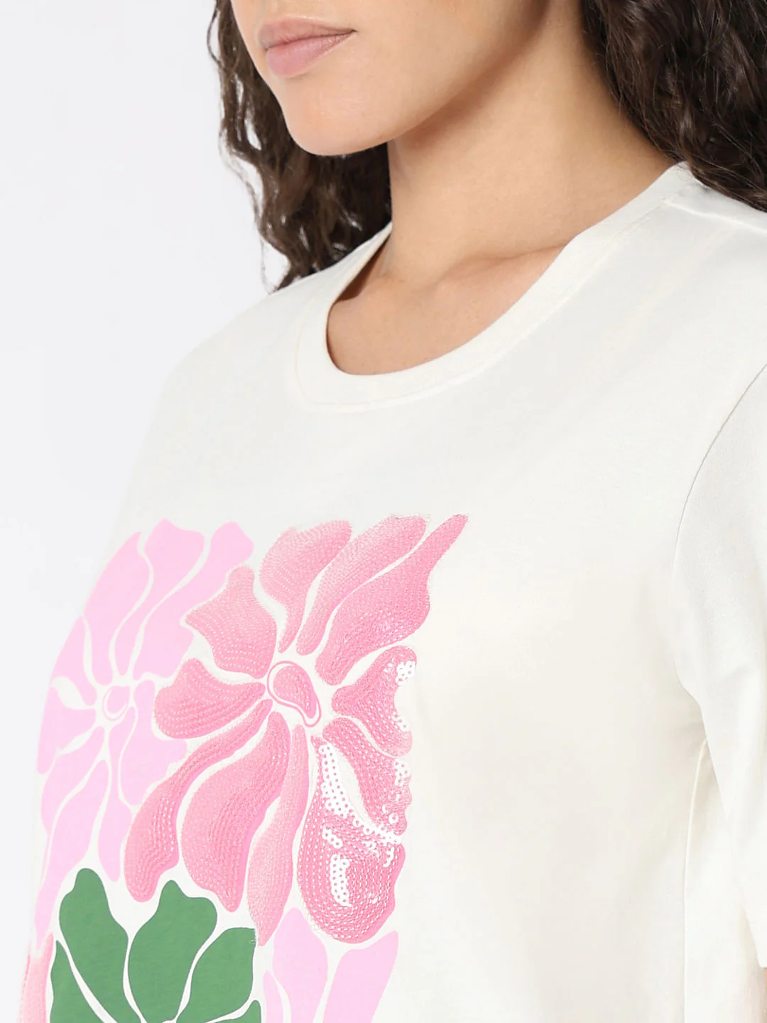 White Printed Cotton T-Shirt - Image 8