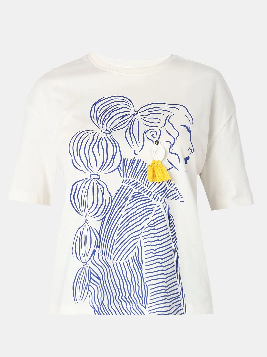 White Contrast Graphic T-Shirt - Image 7