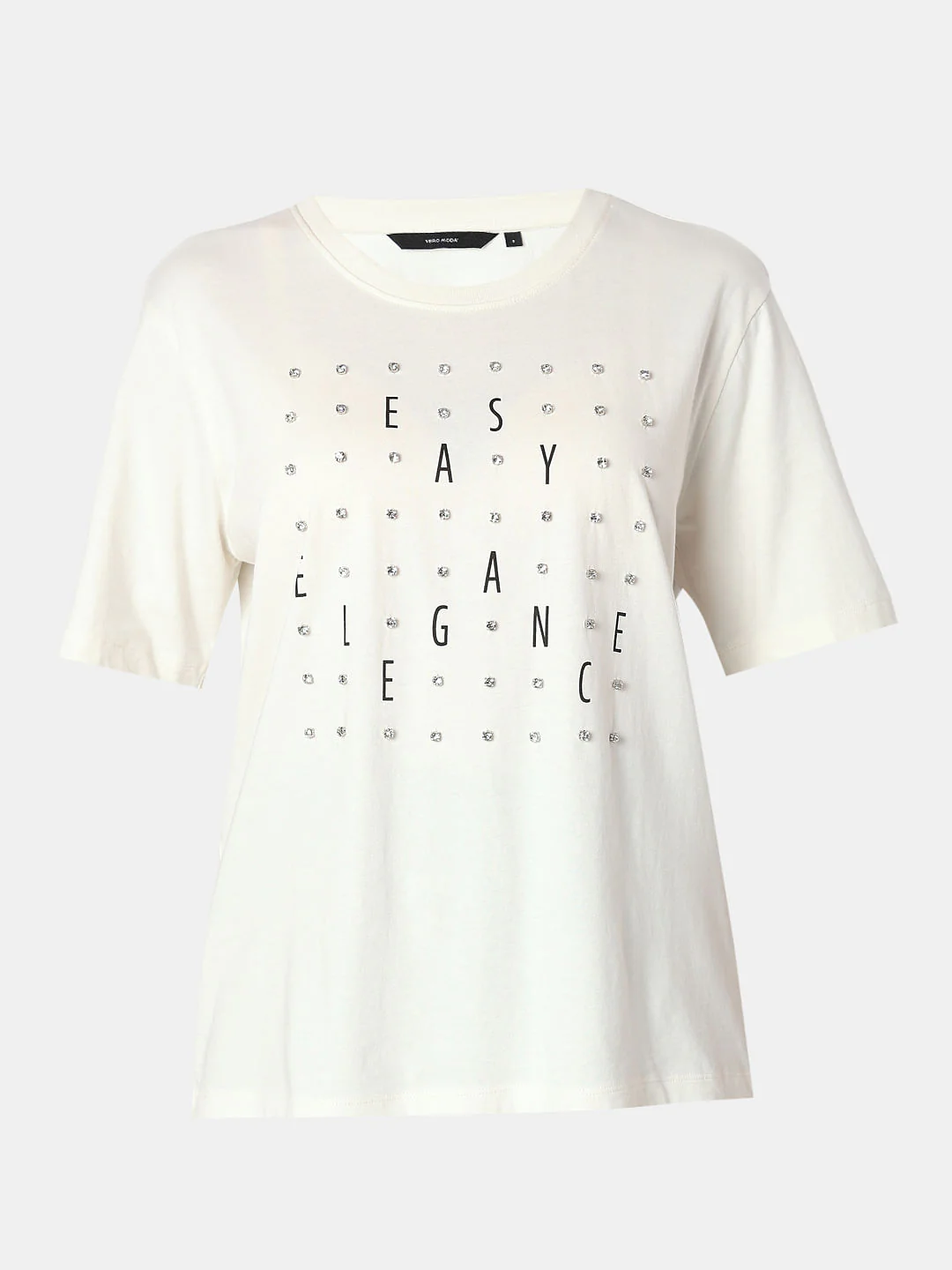 White Rhinestone Detail T-Shirt - Image 7