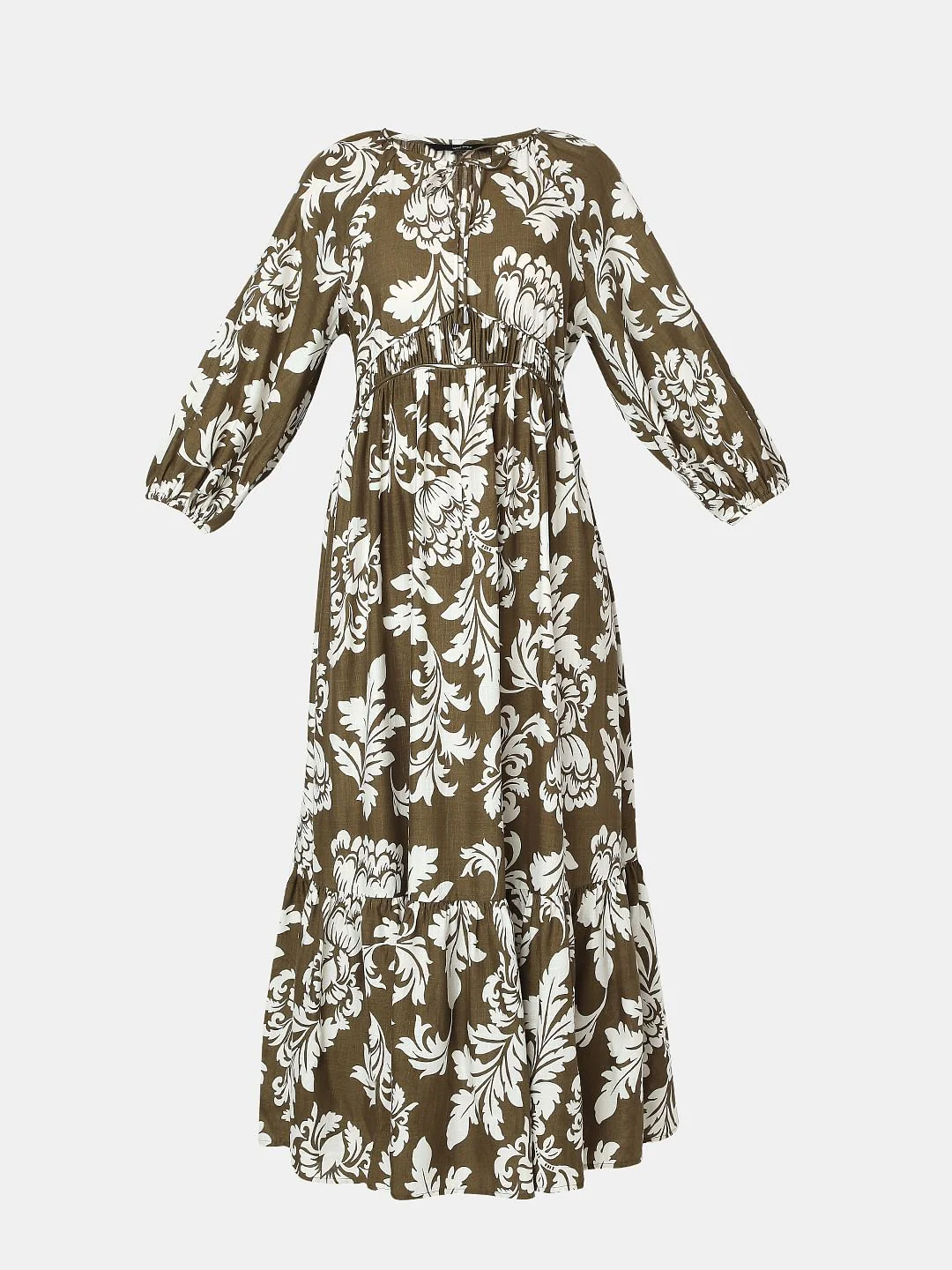 Green Floral Print Midi Dress - Image 6