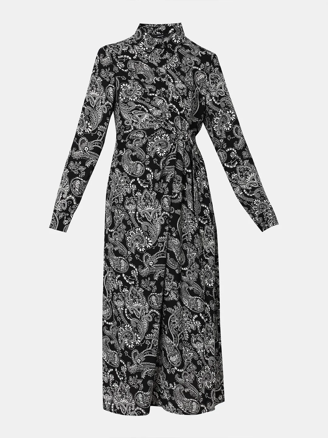 Black Paisley Print Shirt Dress - Image 7