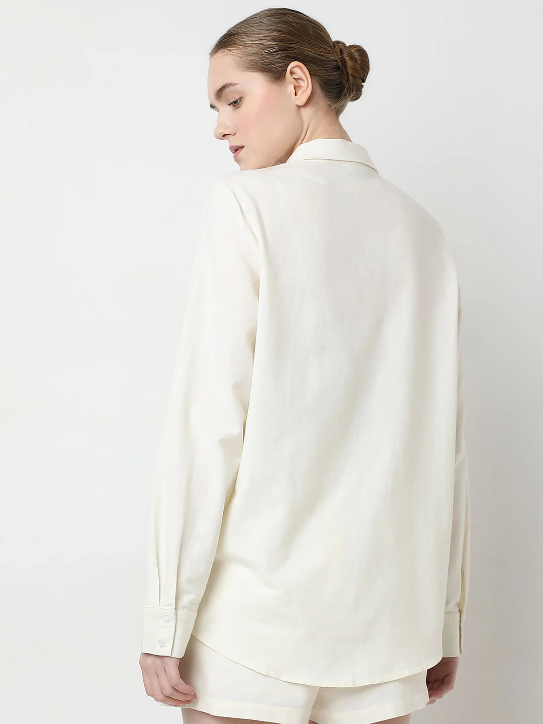 Cream Embroidered Co-Ord Set Shirt - Image 4