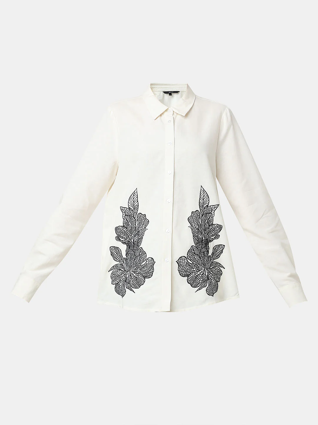 Cream Embroidered Co-Ord Set Shirt - Image 7