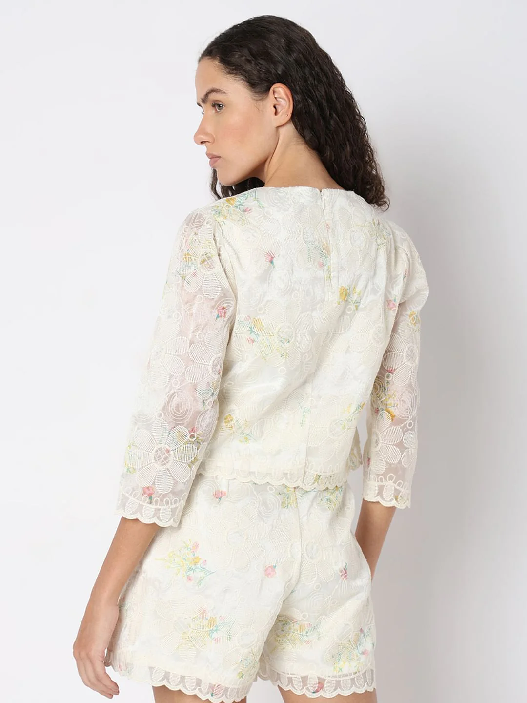 White Embroidered Lace Top - Image 4