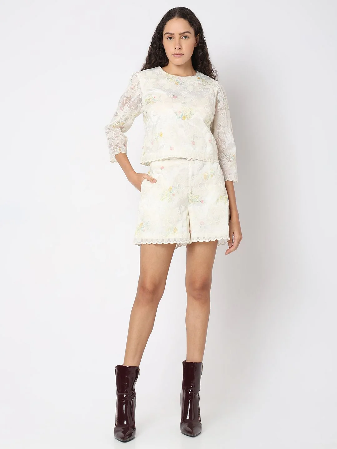 White Embroidered Lace Top - Image 5
