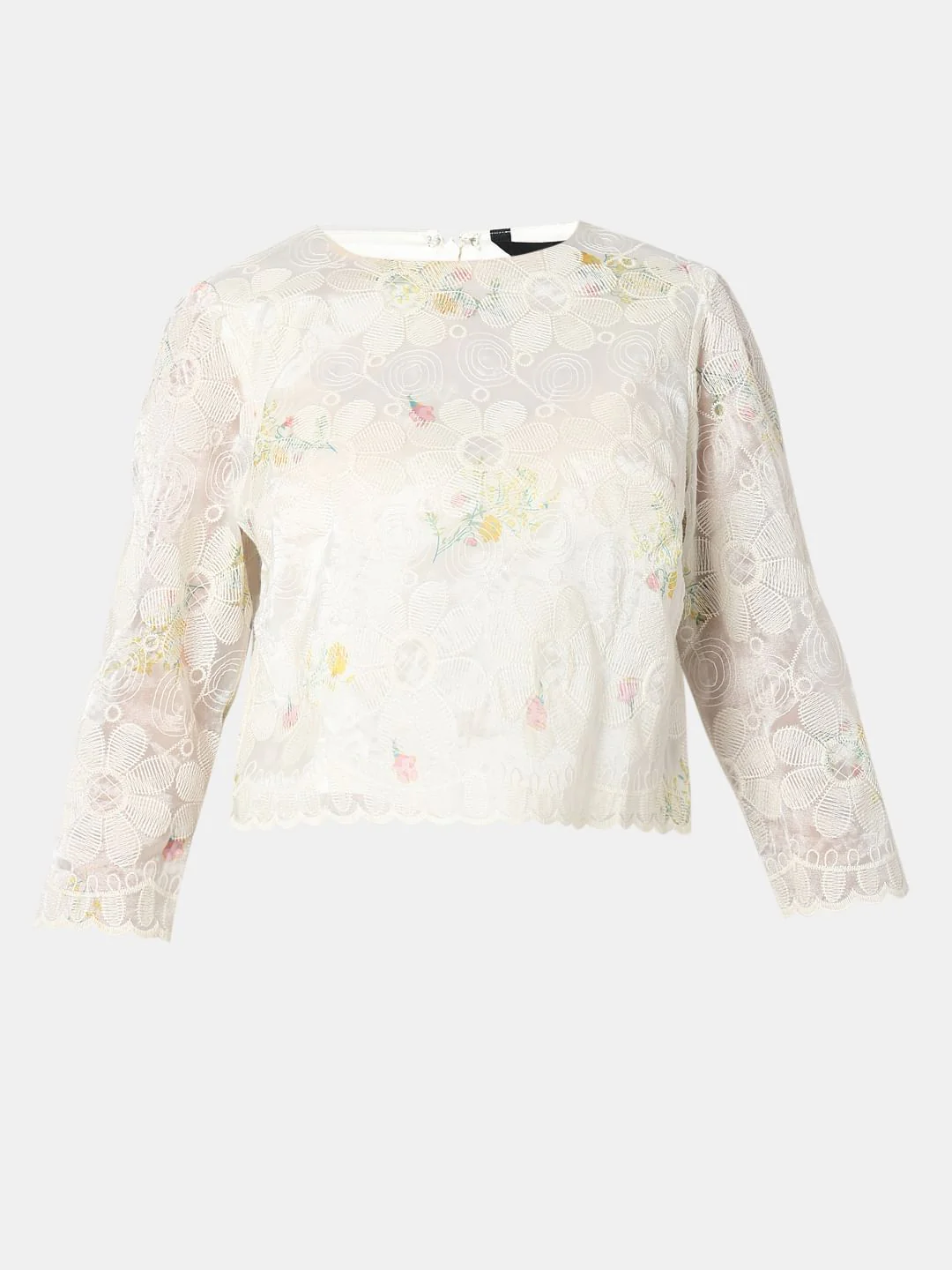 White Embroidered Lace Top - Image 7