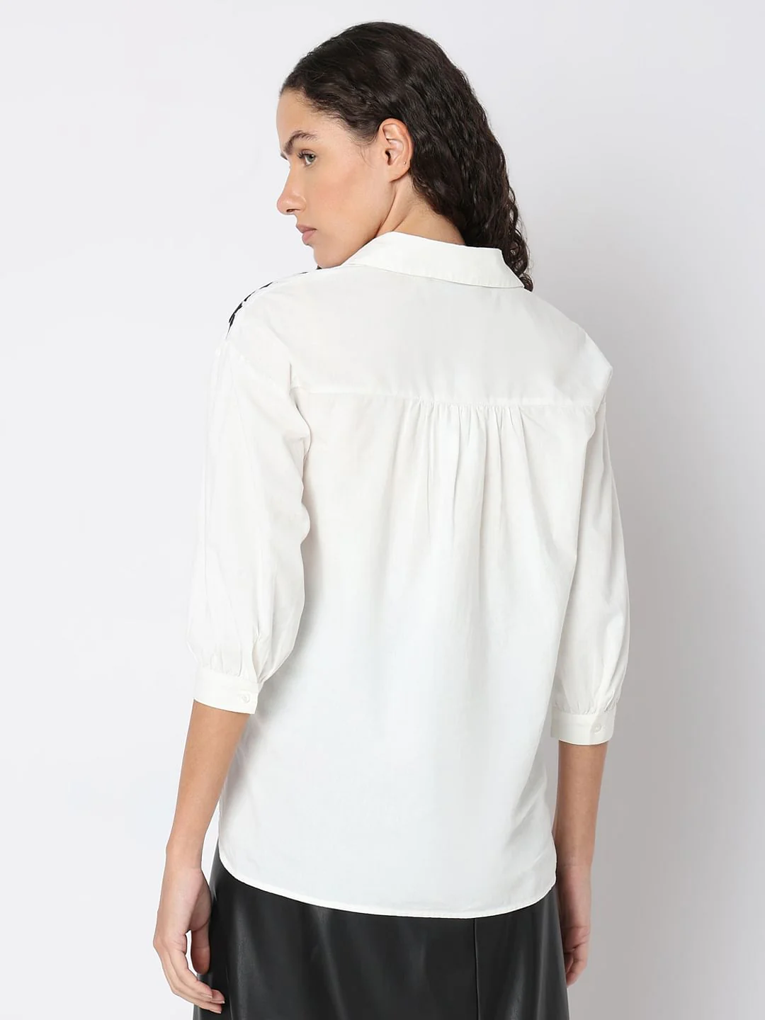 White Embroidered Print Top - Image 4