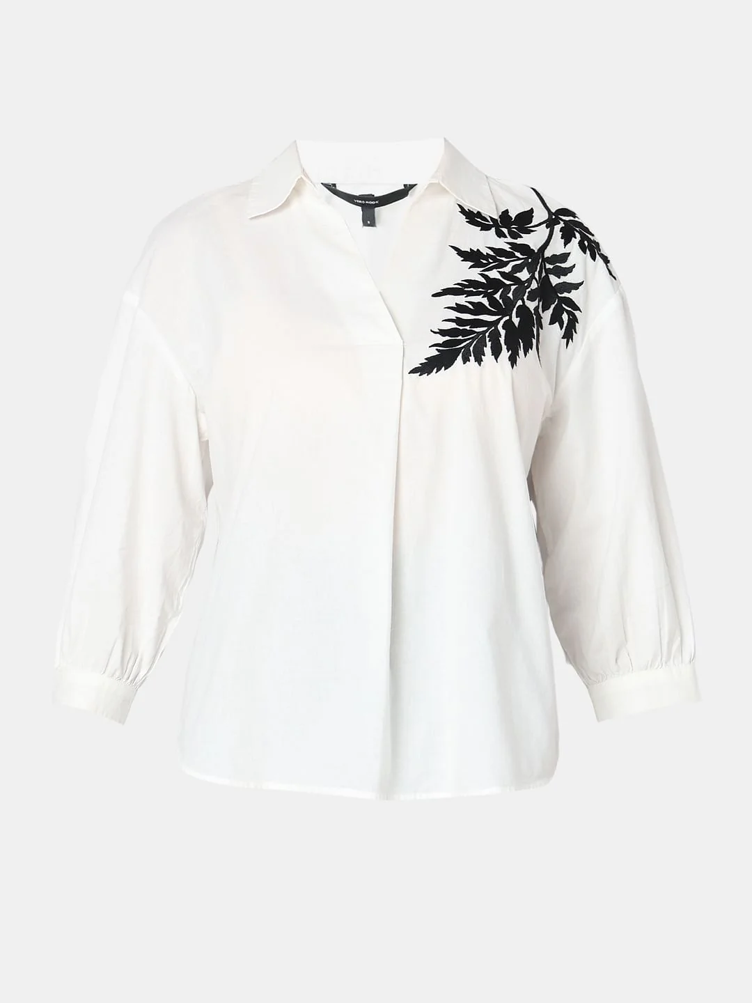 White Embroidered Print Top - Image 7