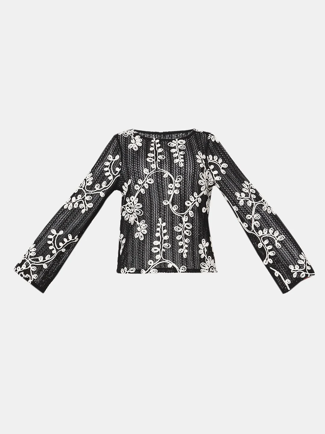 Black Embroidered Co-Ord Set Top - Image 7