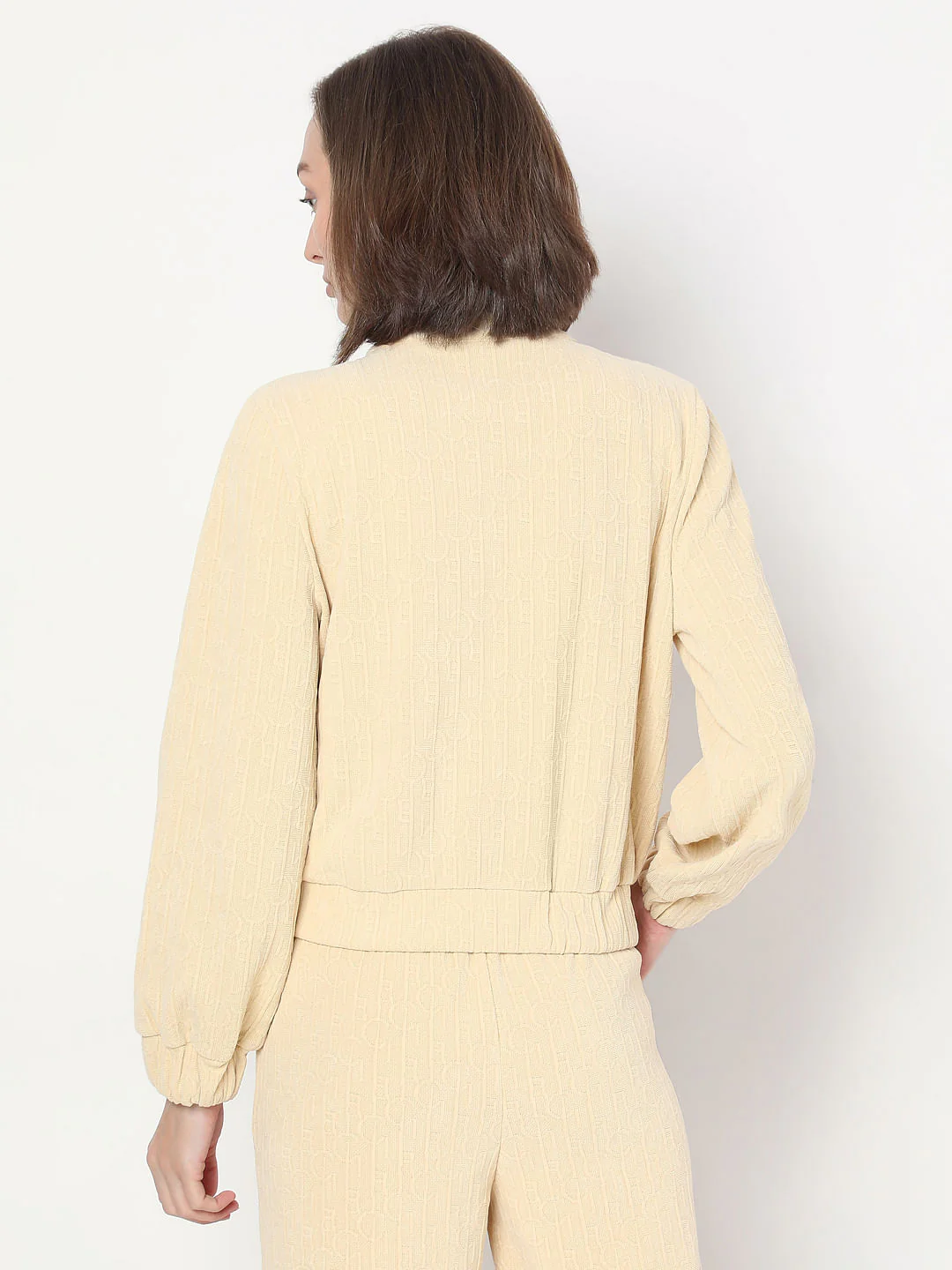 Beige Textured Sweatshirt - Image 4
