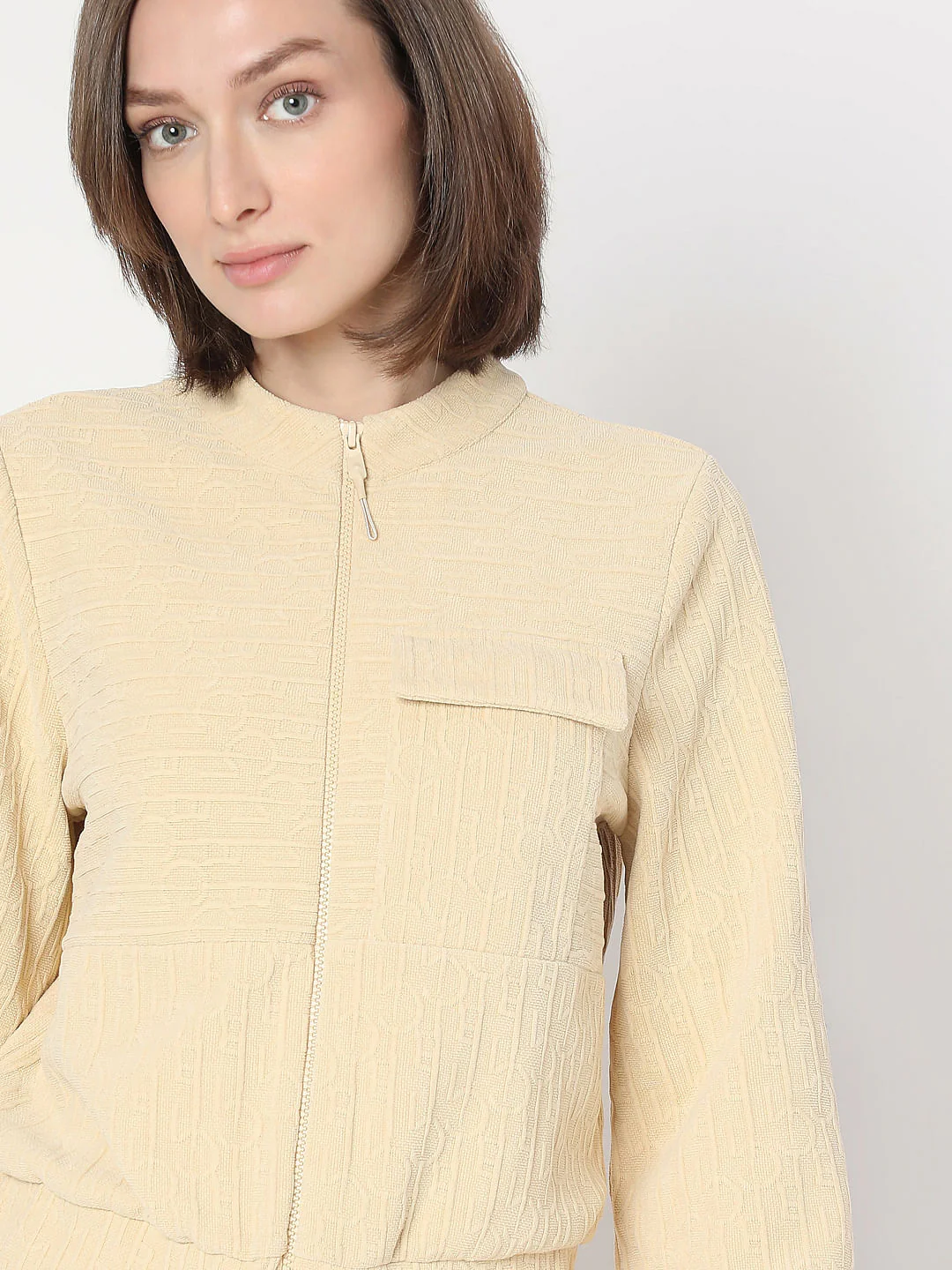 Beige Textured Sweatshirt - Image 6