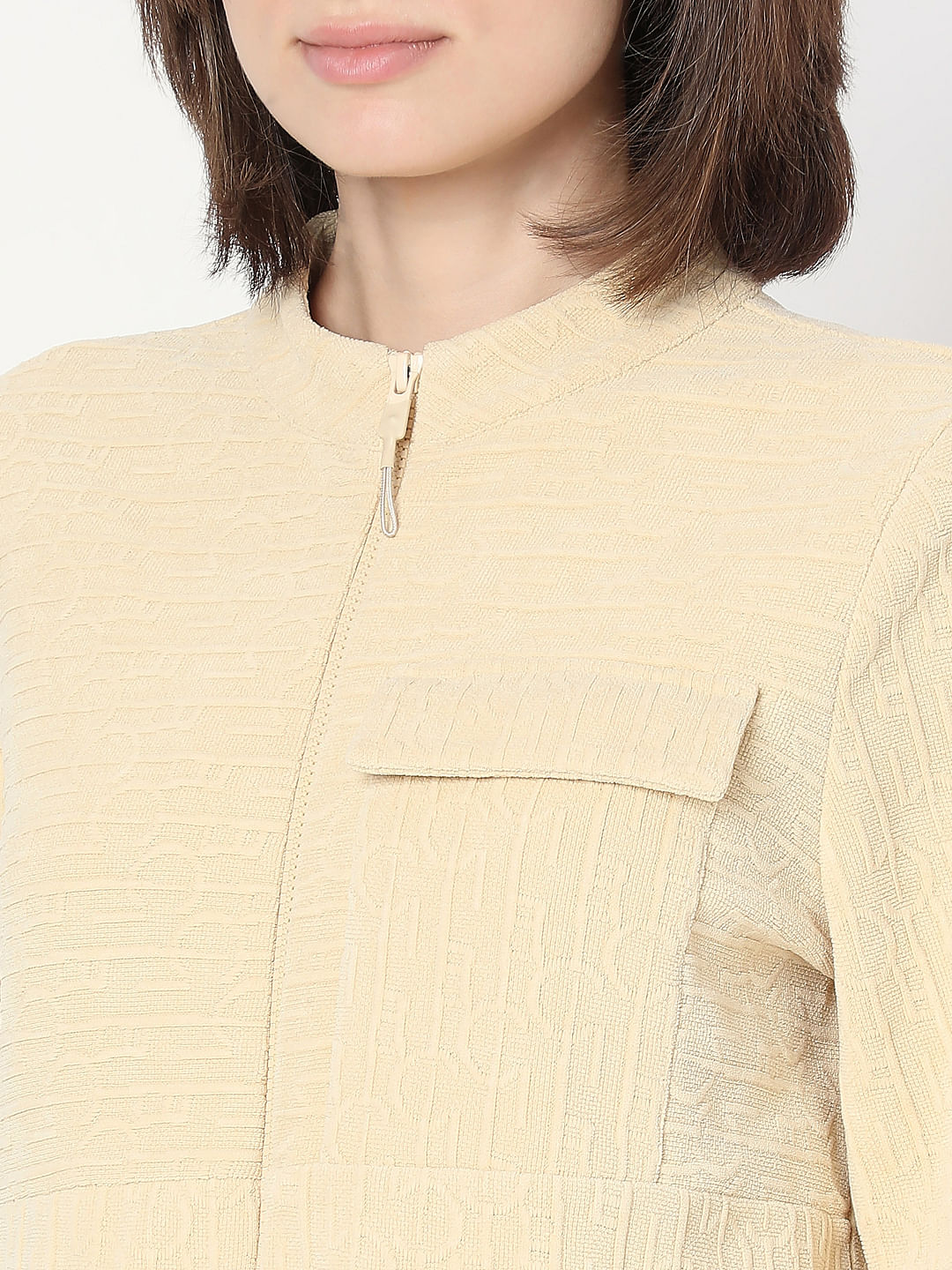 Beige Textured Sweatshirt - Image 8