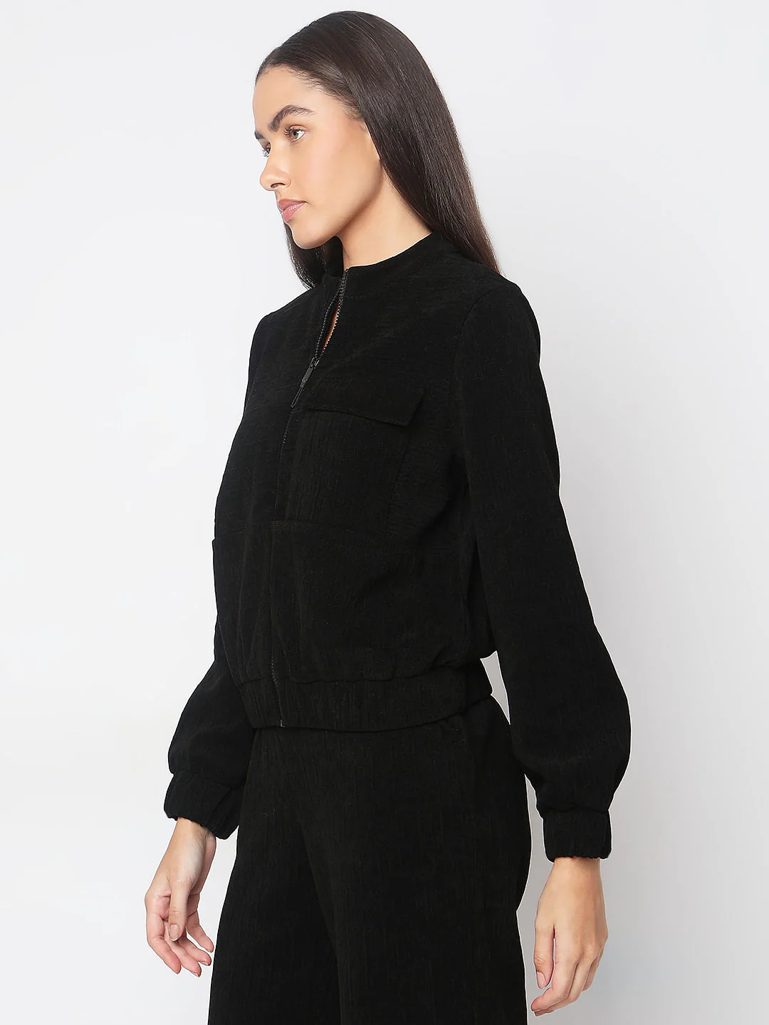 Black Textured Sweatshirt - Image 3