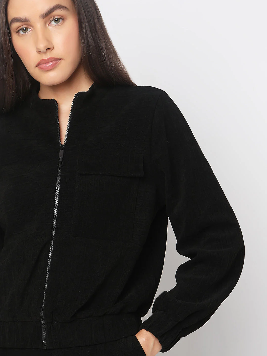 Black Textured Sweatshirt - Image 6