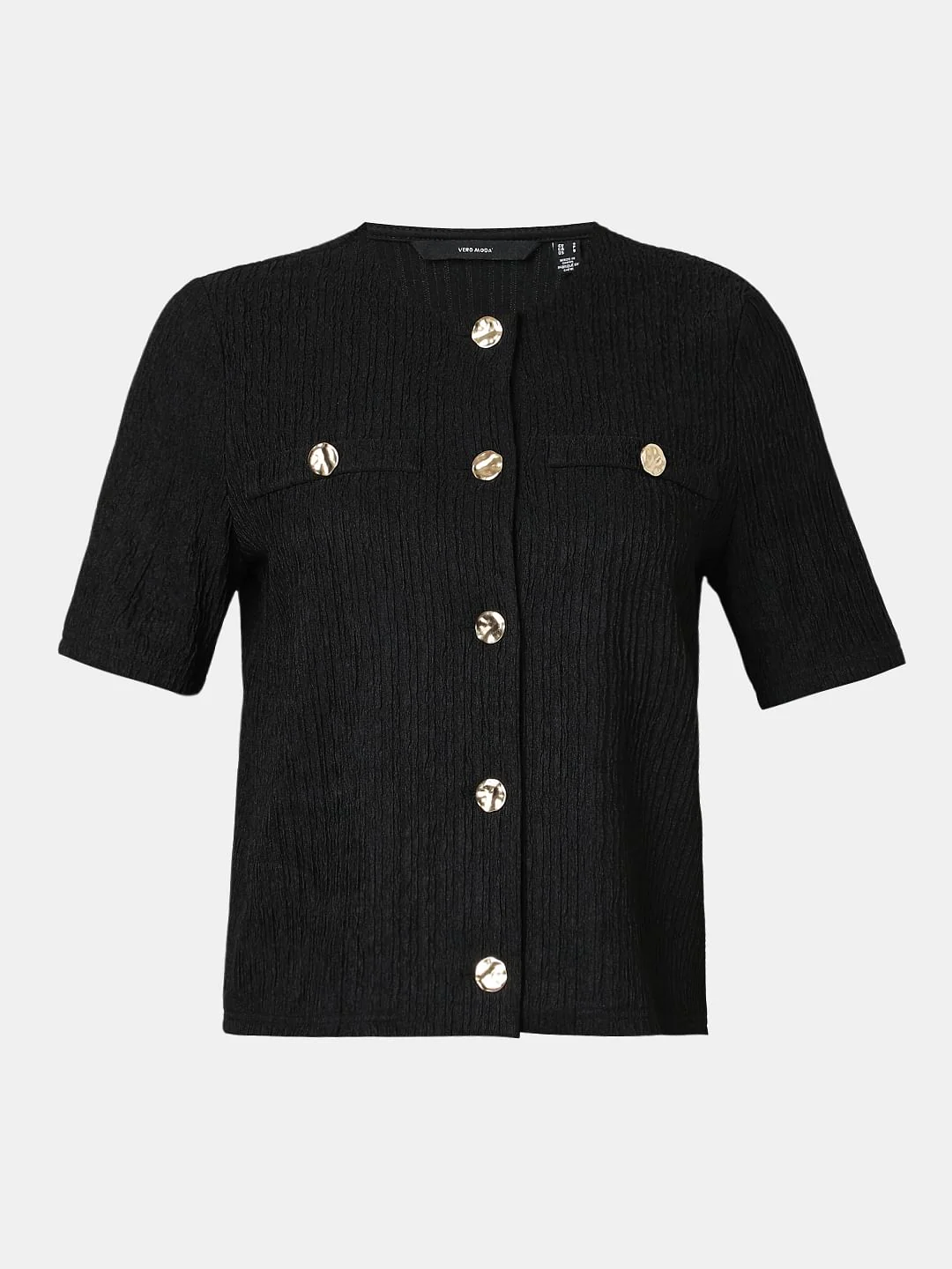 Black Crinkle Weave Co-Ord Set Top - Image 7