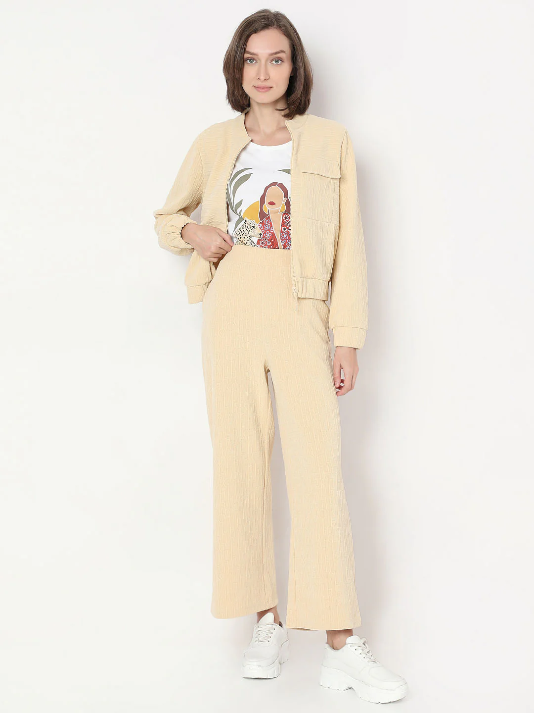 Beige Textured Trouser - Image 5