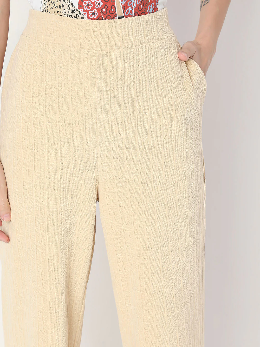 Beige Textured Trouser - Image 6