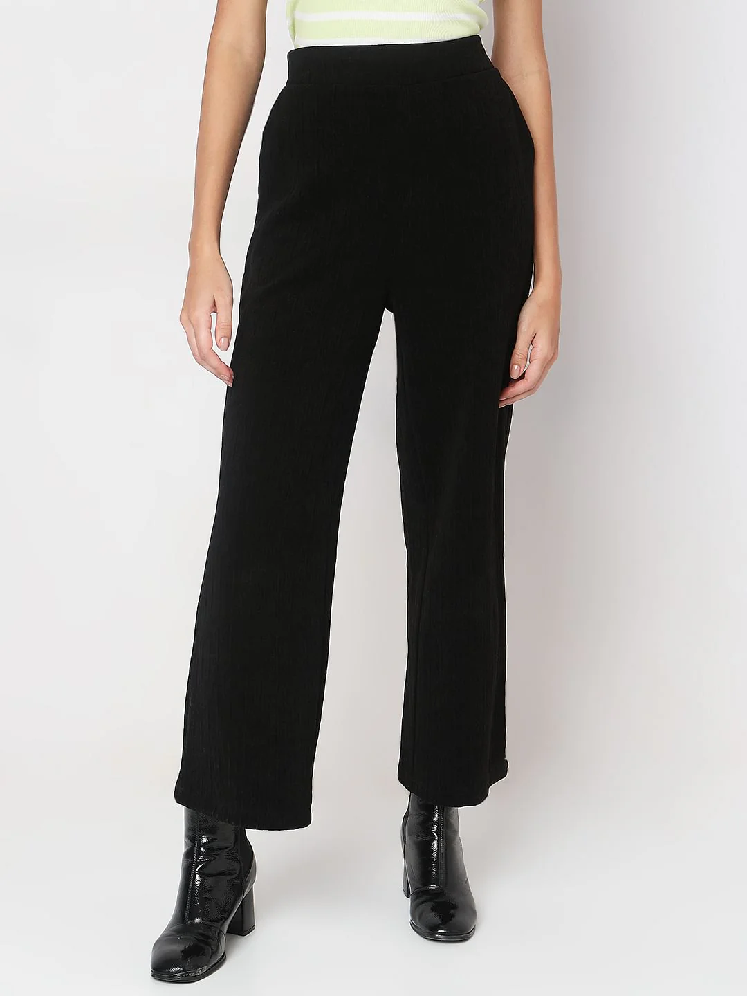 Black Textured Trouser - Image 2