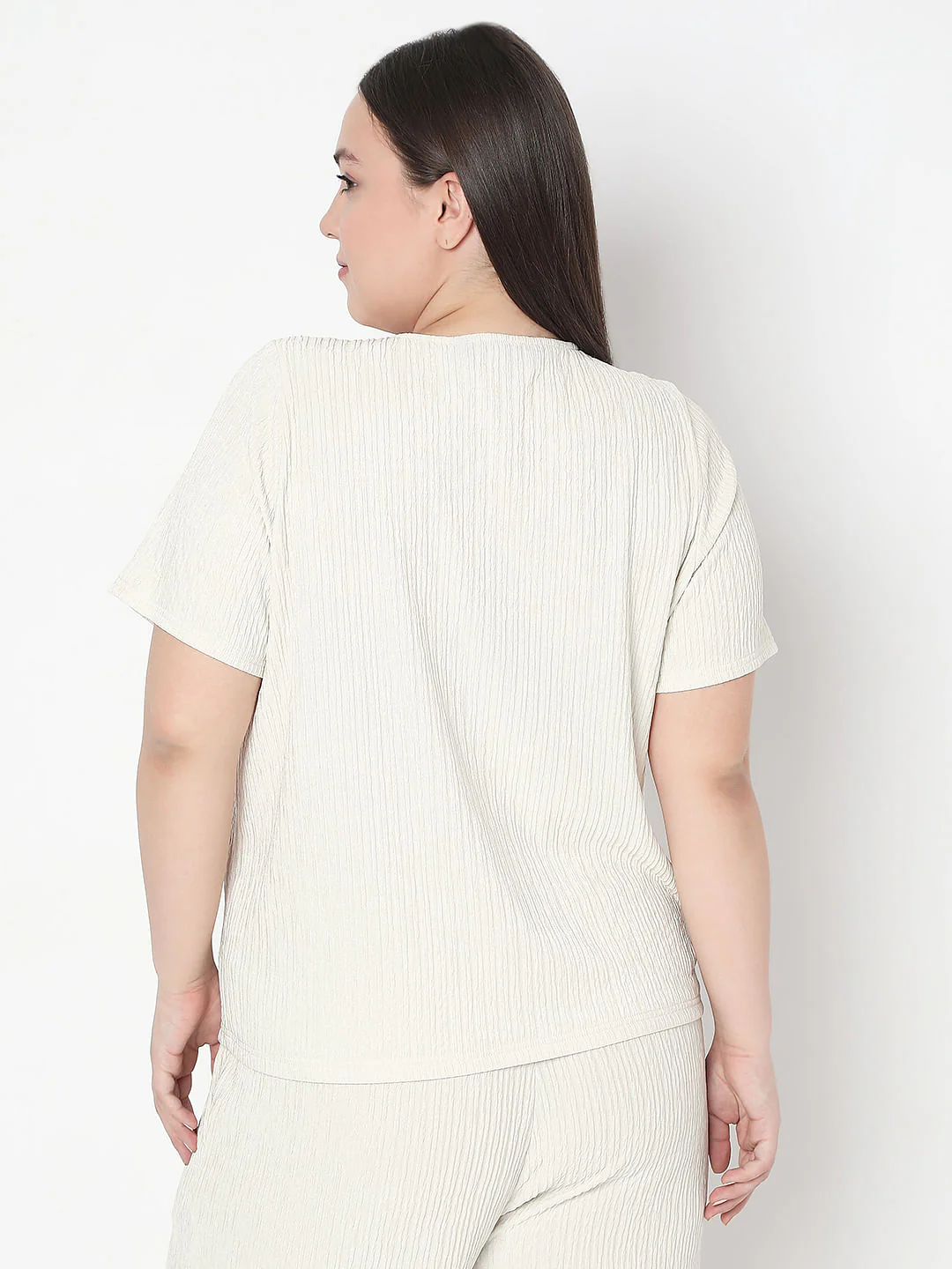 Curve Ecru Textured Co-Ord Set Tops - Image 4
