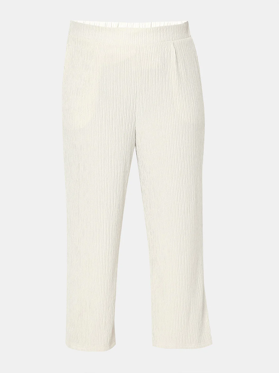 Curve Ecru Textured Co-Ord Set Pants - Image 7