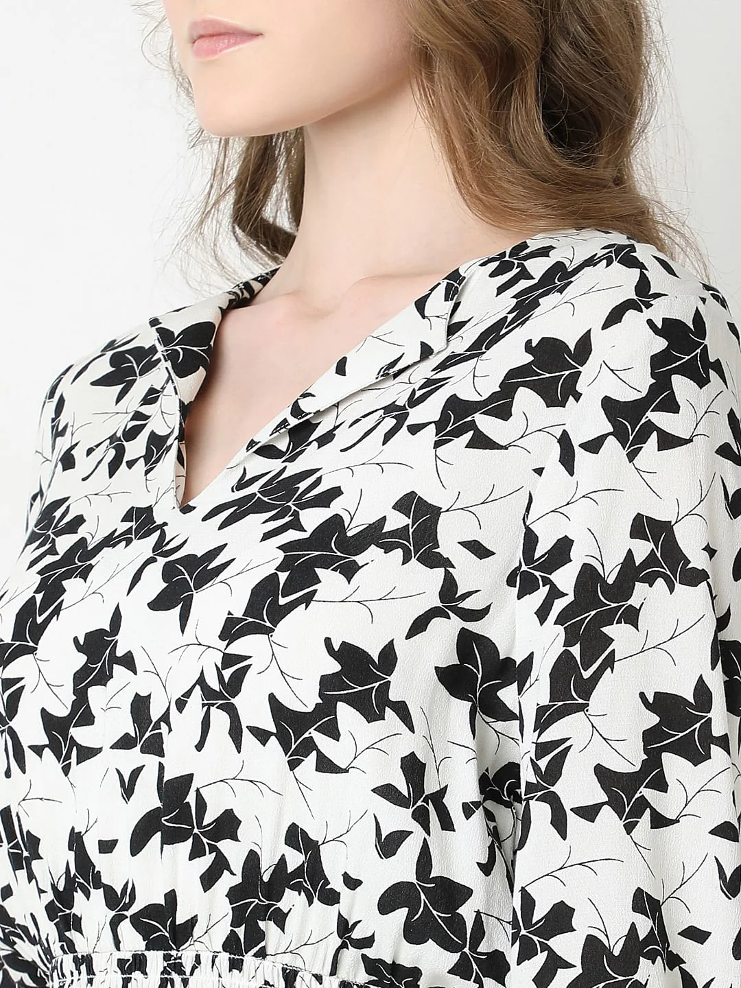 White & Black Printed Mini Dress - Image 8