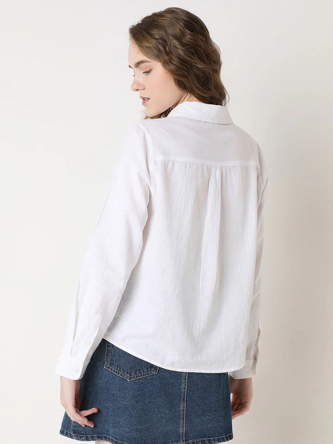 White Linen Full Sleeves Shirt - Image 4