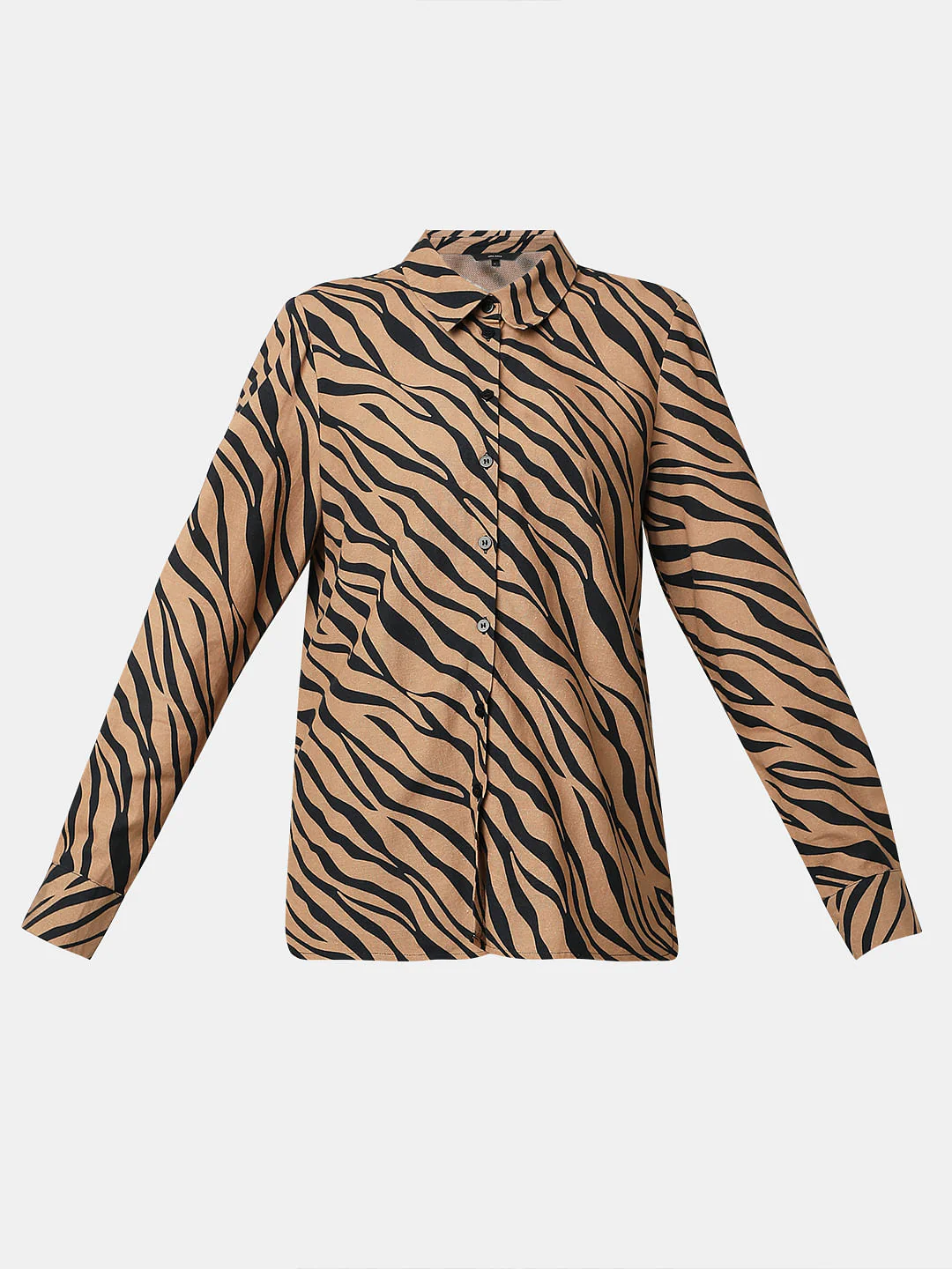Brown Animal Print Co-Ord Set Shirt - Image 7