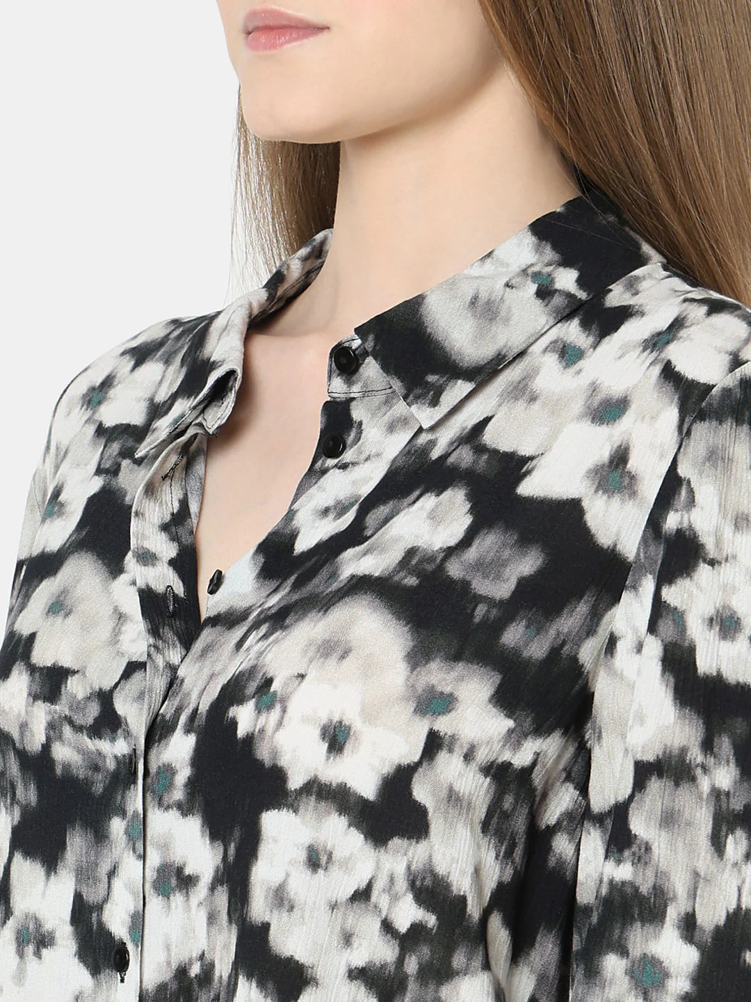 Black Floral Print Shirt - Image 8