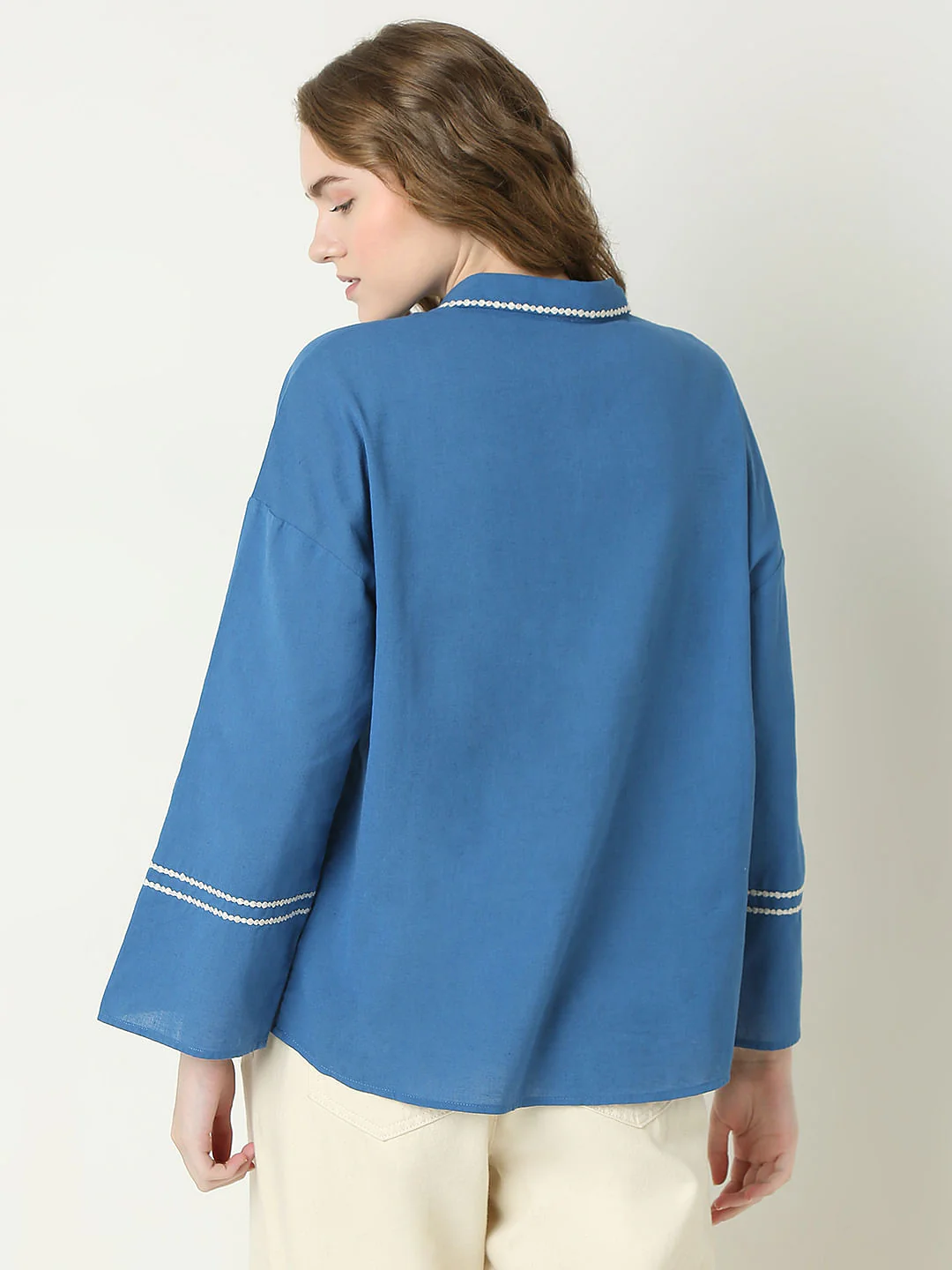 Blue Boxy Fit Shirt - Image 4