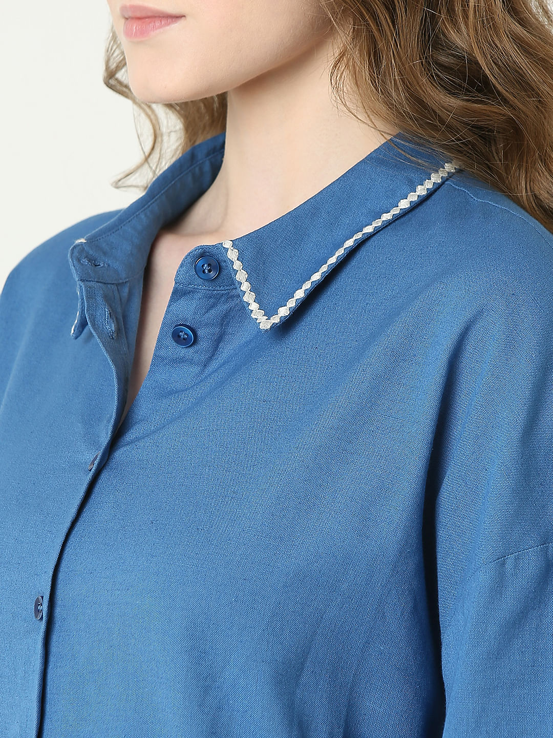 Blue Boxy Fit Shirt - Image 8