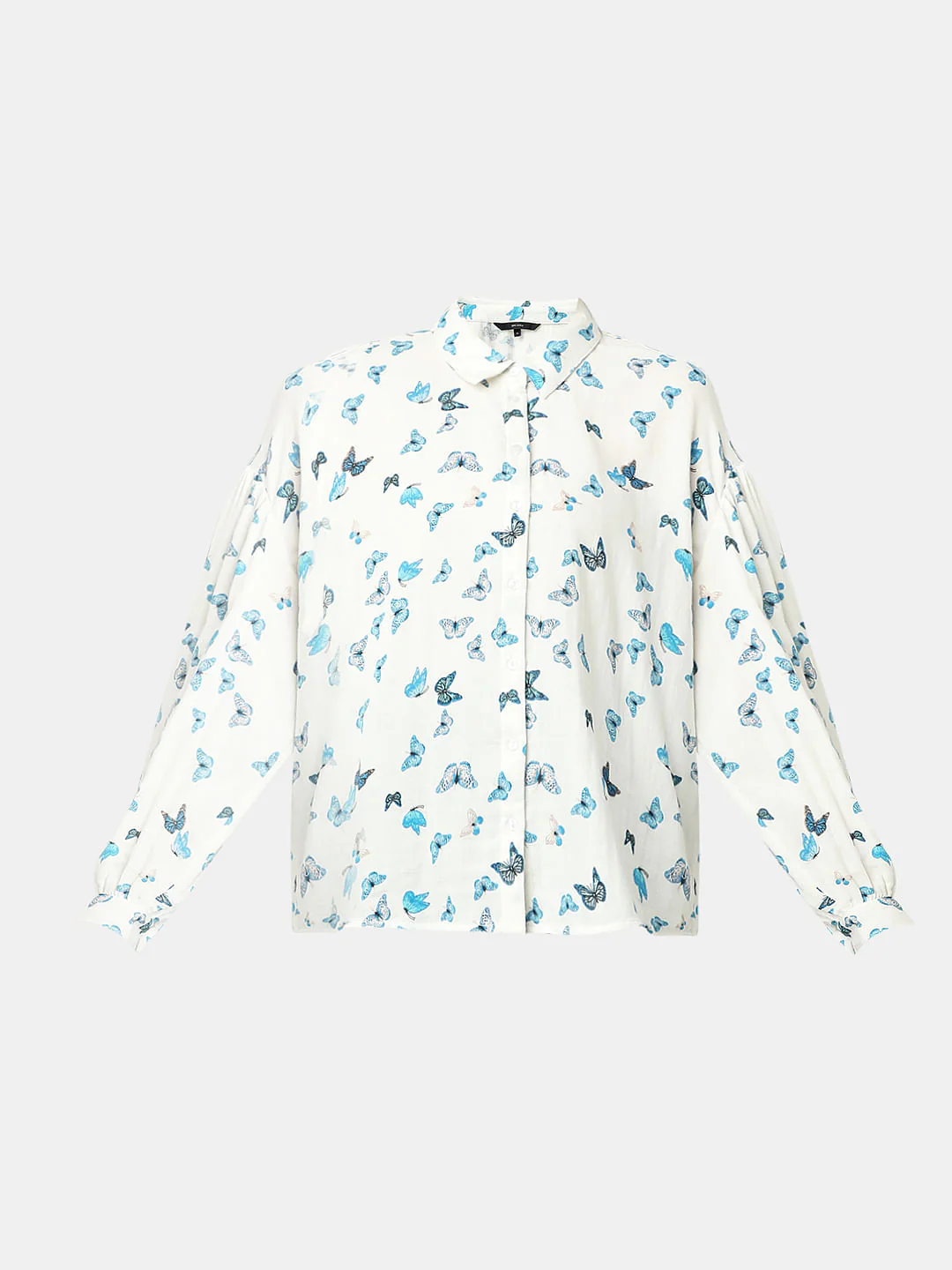 White Butterfly Print Shirt - Image 7
