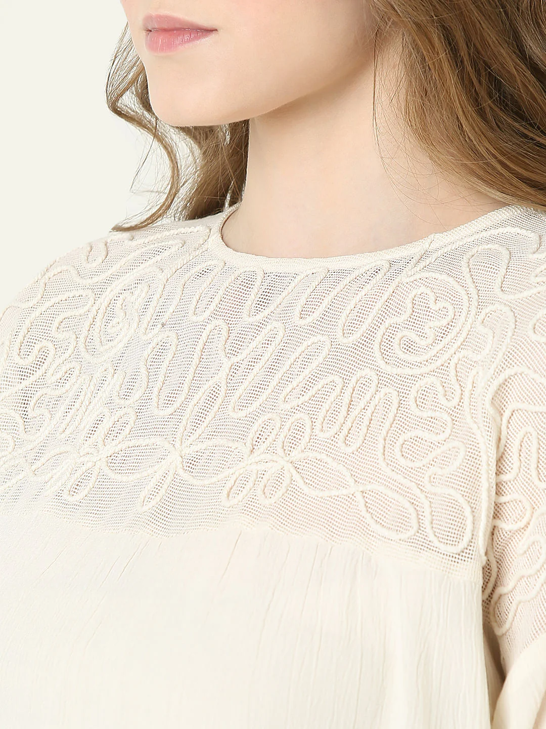 Ecru Textured Detail Top - Image 8