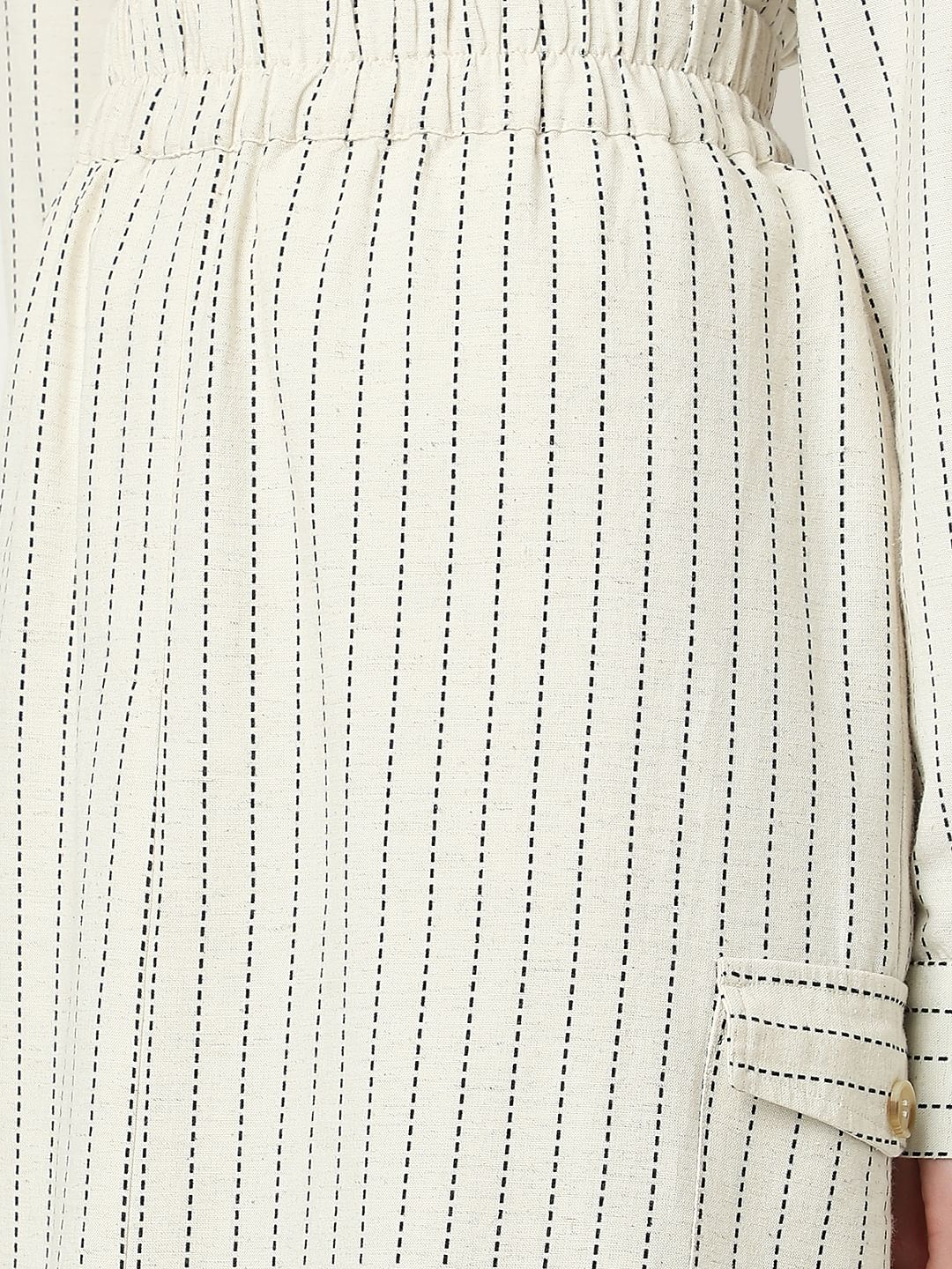 Beige Striped Co-Ord Set Skirt - Image 8