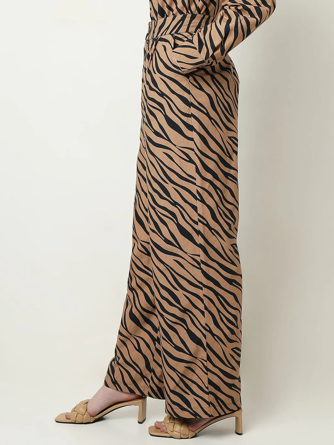 Brown Animal Print Co-Ord Set Pants - Image 3