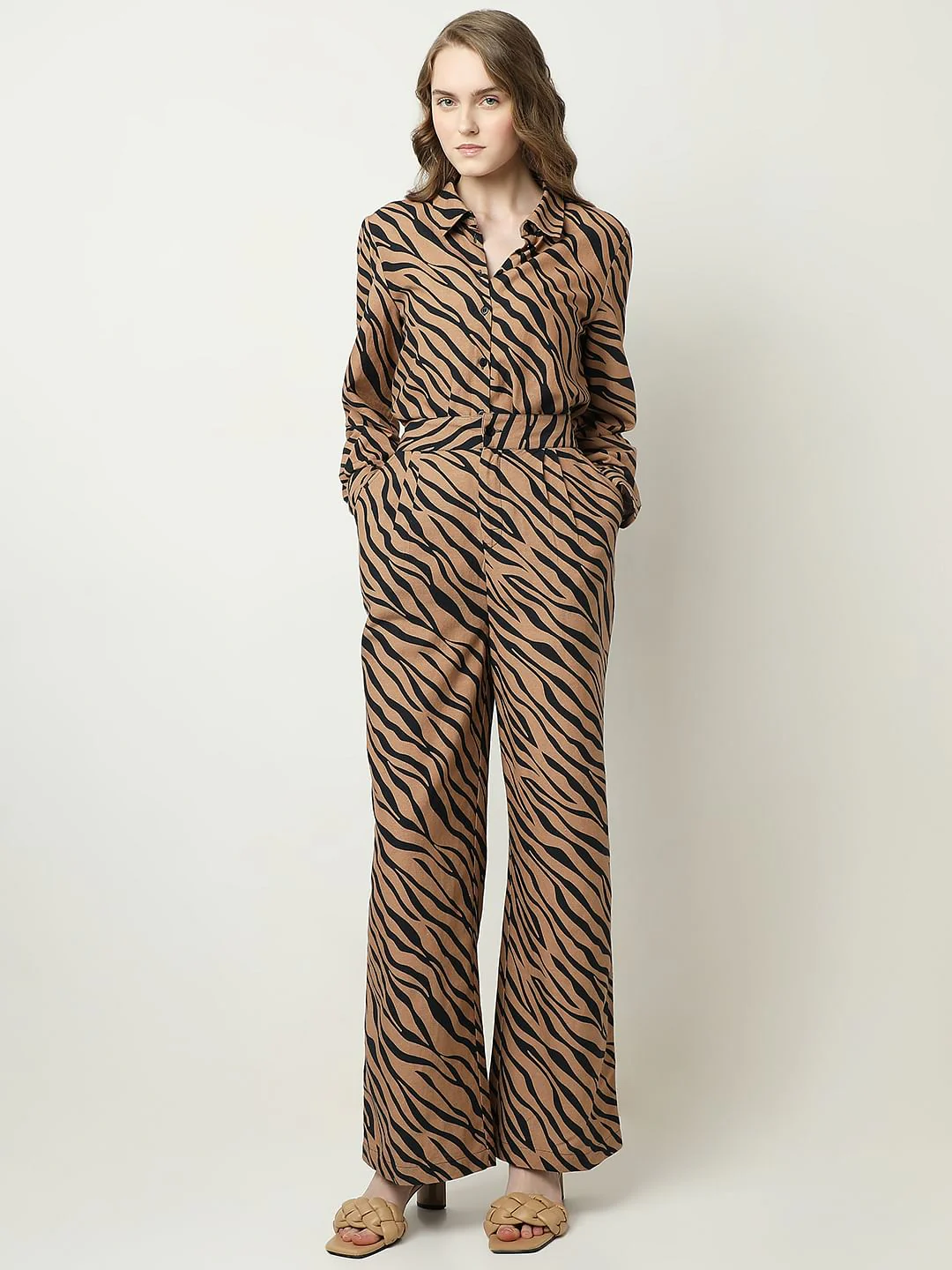 Brown Animal Print Co-Ord Set Pants - Image 5
