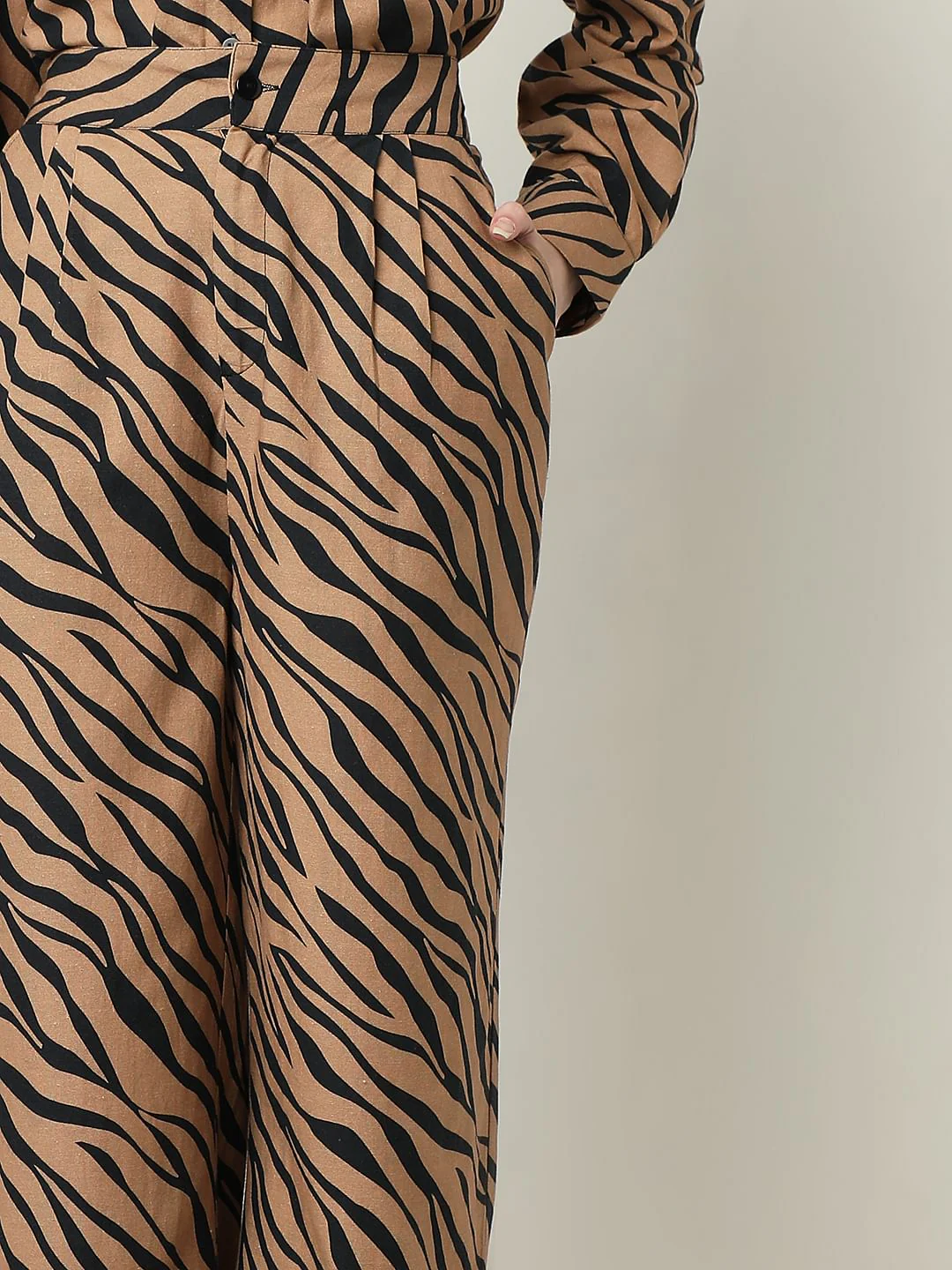 Brown Animal Print Co-Ord Set Pants - Image 6