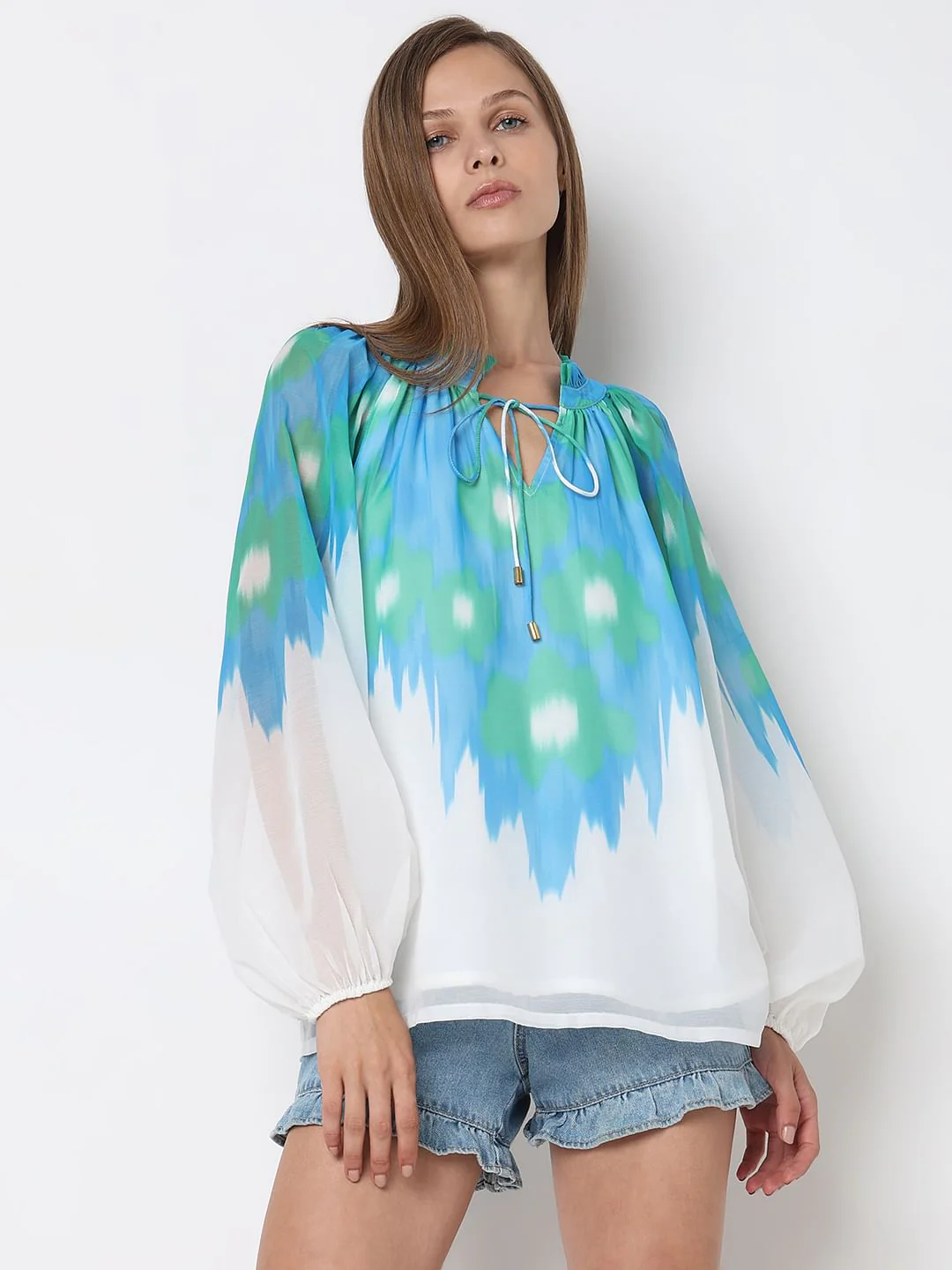 Blue Colourblocked Top - Image 2