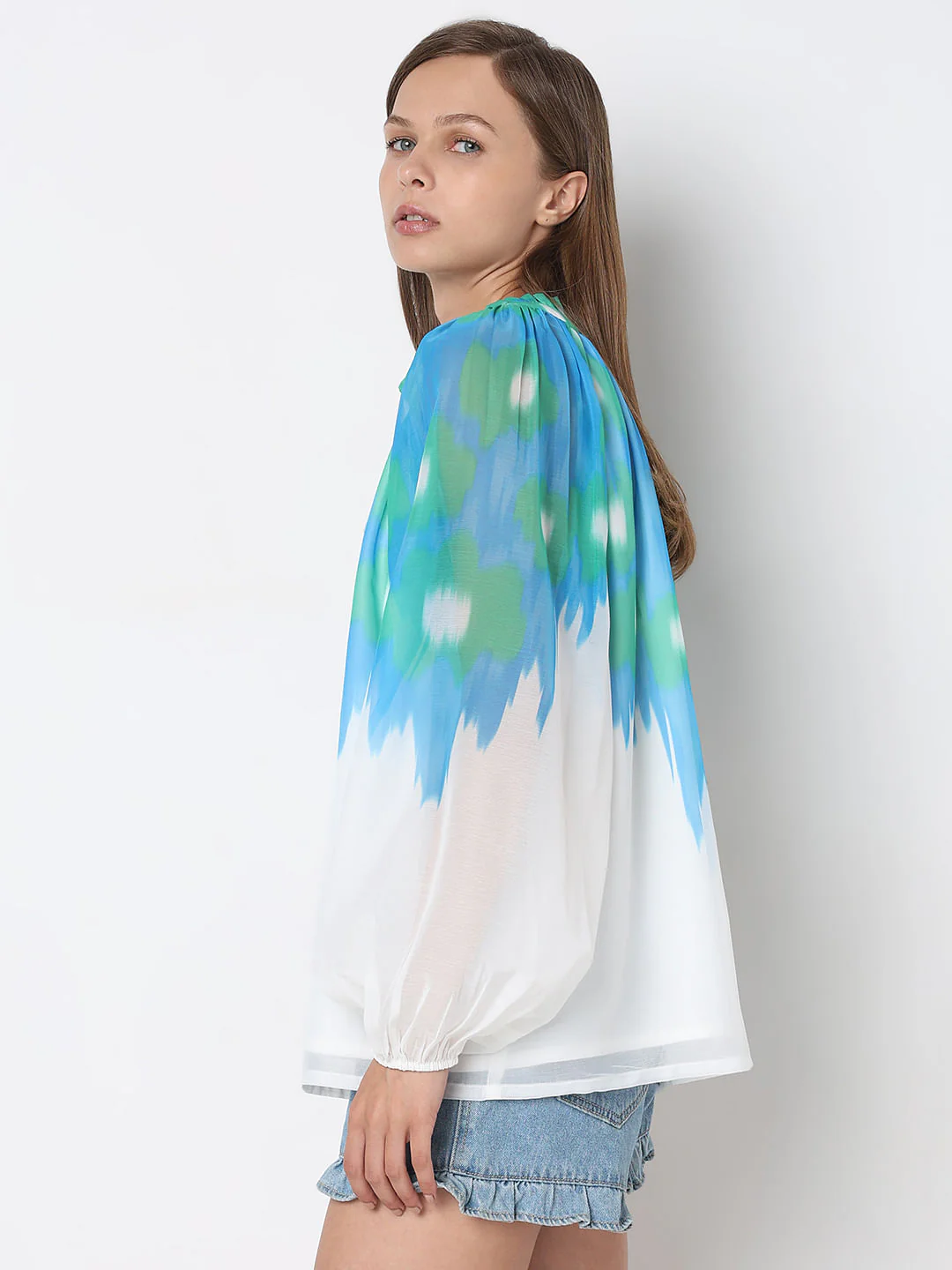 Blue Colourblocked Top - Image 3