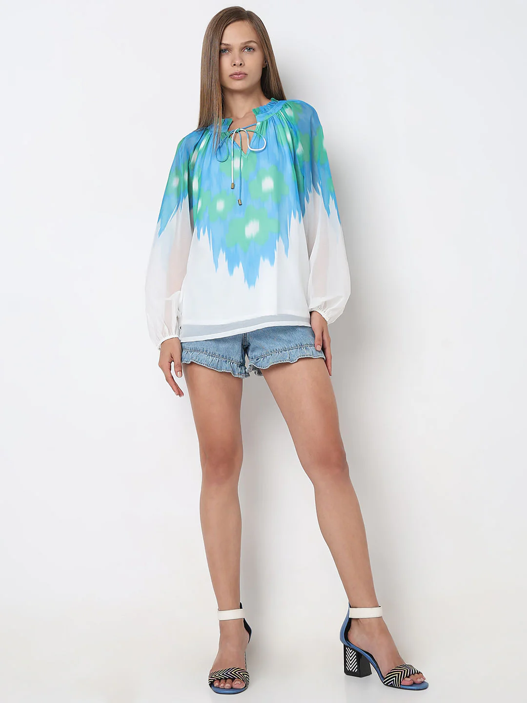 Blue Colourblocked Top - Image 5