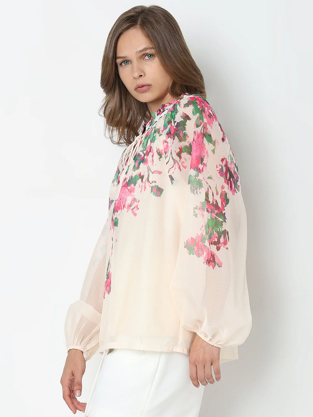 Pink Floral Print Top - Image 3